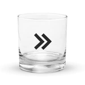 08 Double Chevron Black Rocks Glass - 10.5 oz - Main
