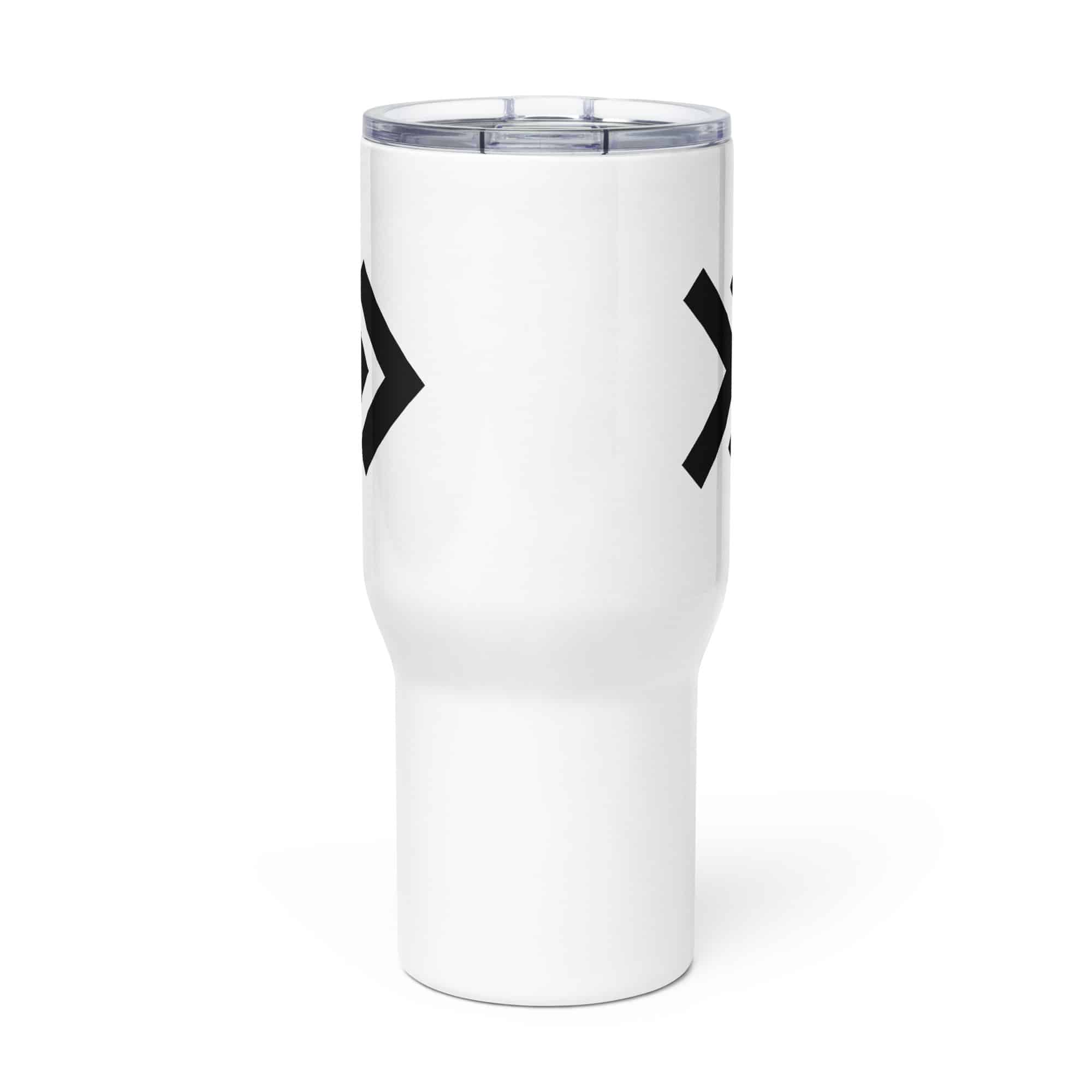 Black Double Chevron Travel Mug