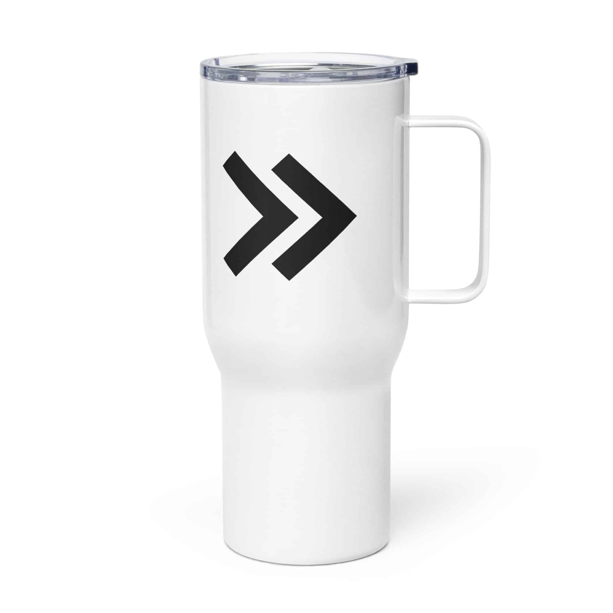 Black Double Chevron Travel Mug