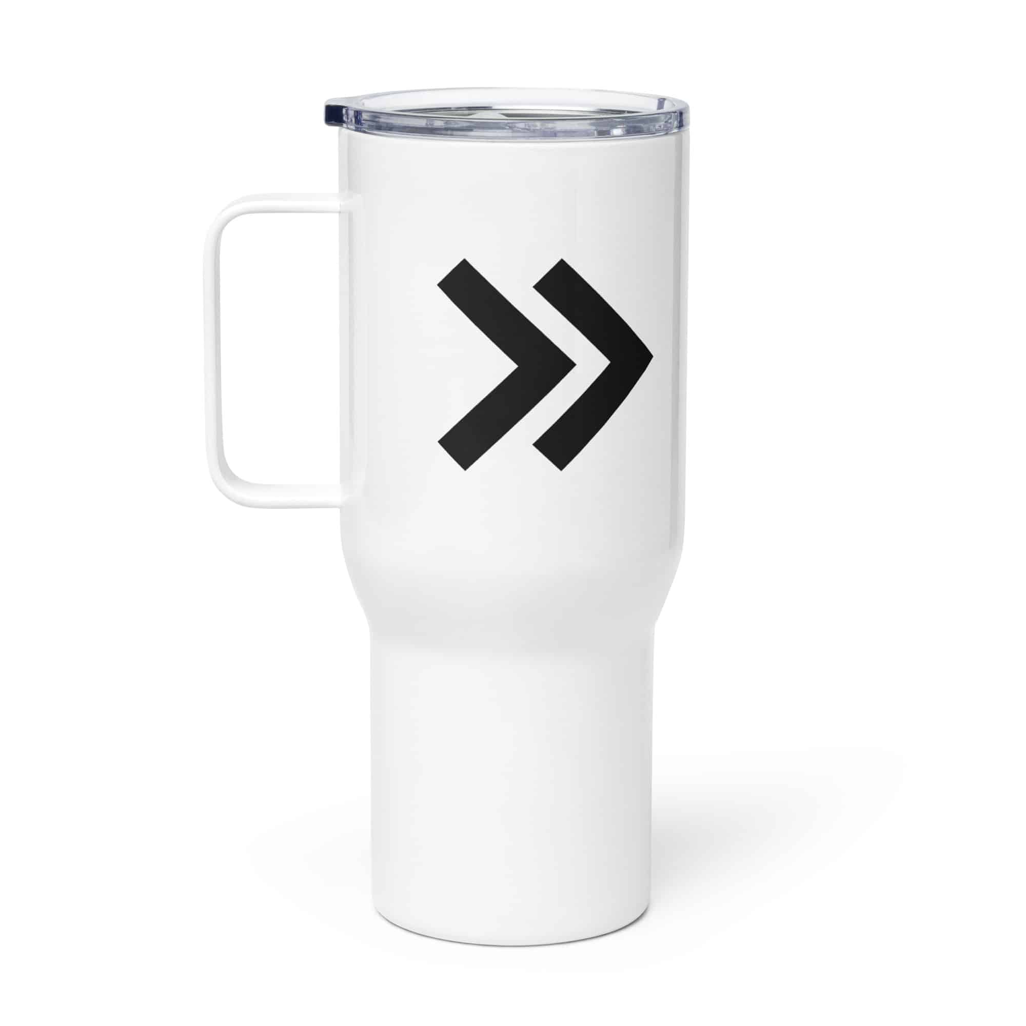 Black Double Chevron Travel Mug