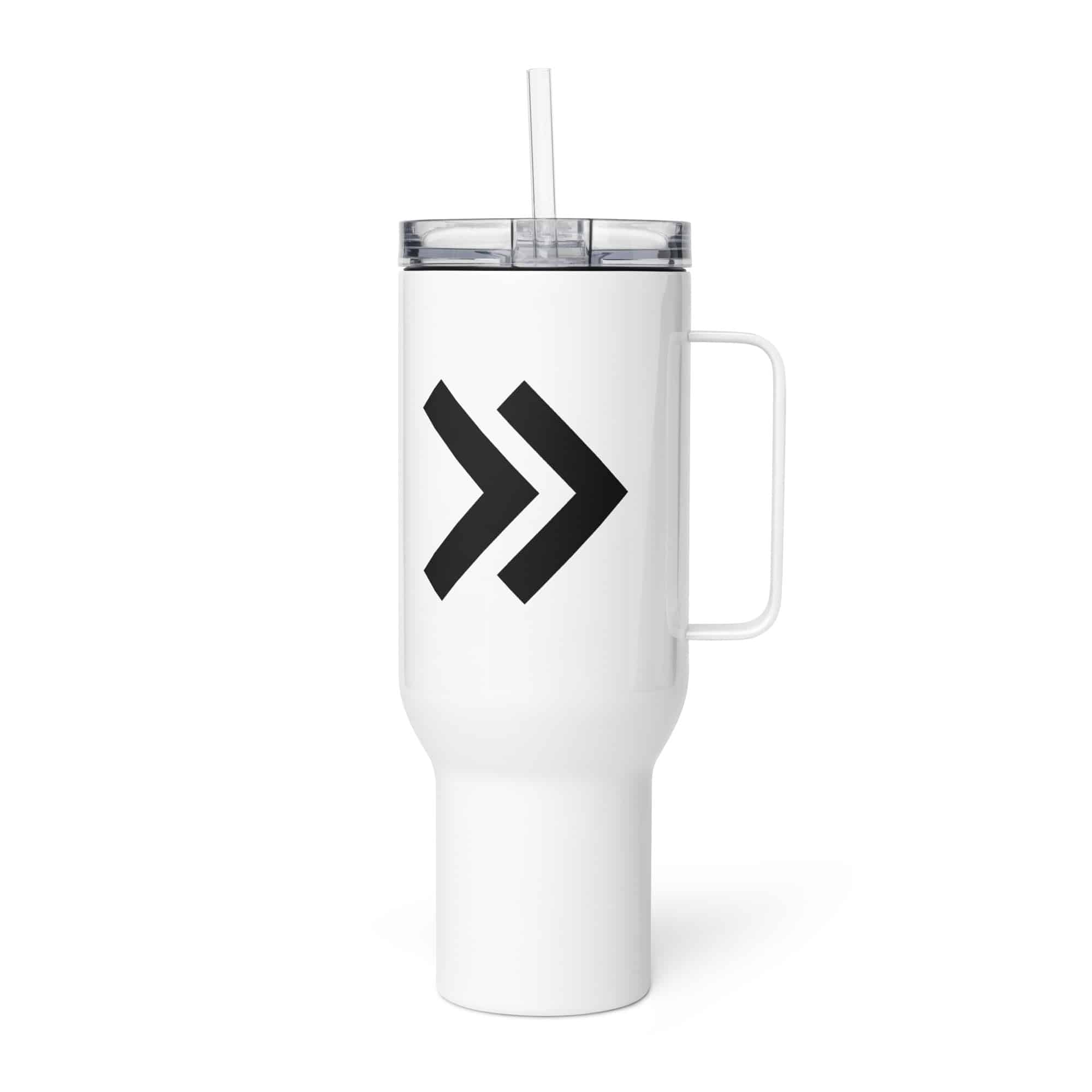 Black Double Chevron Travel Mug
