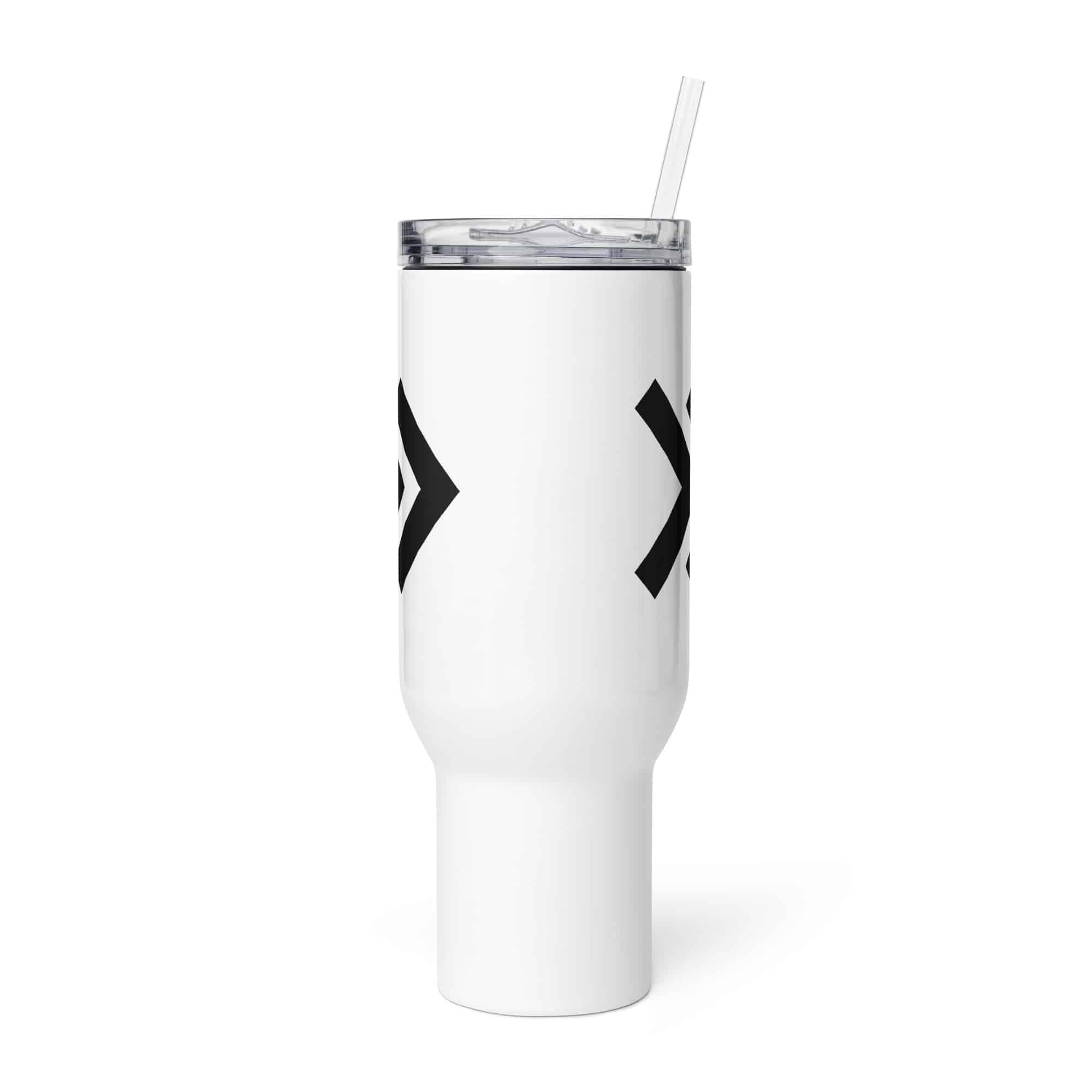 Black Double Chevron Travel Mug