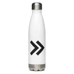 08 Double Chevron Black Stainless Steel Water Bottle - 17 oz - Main