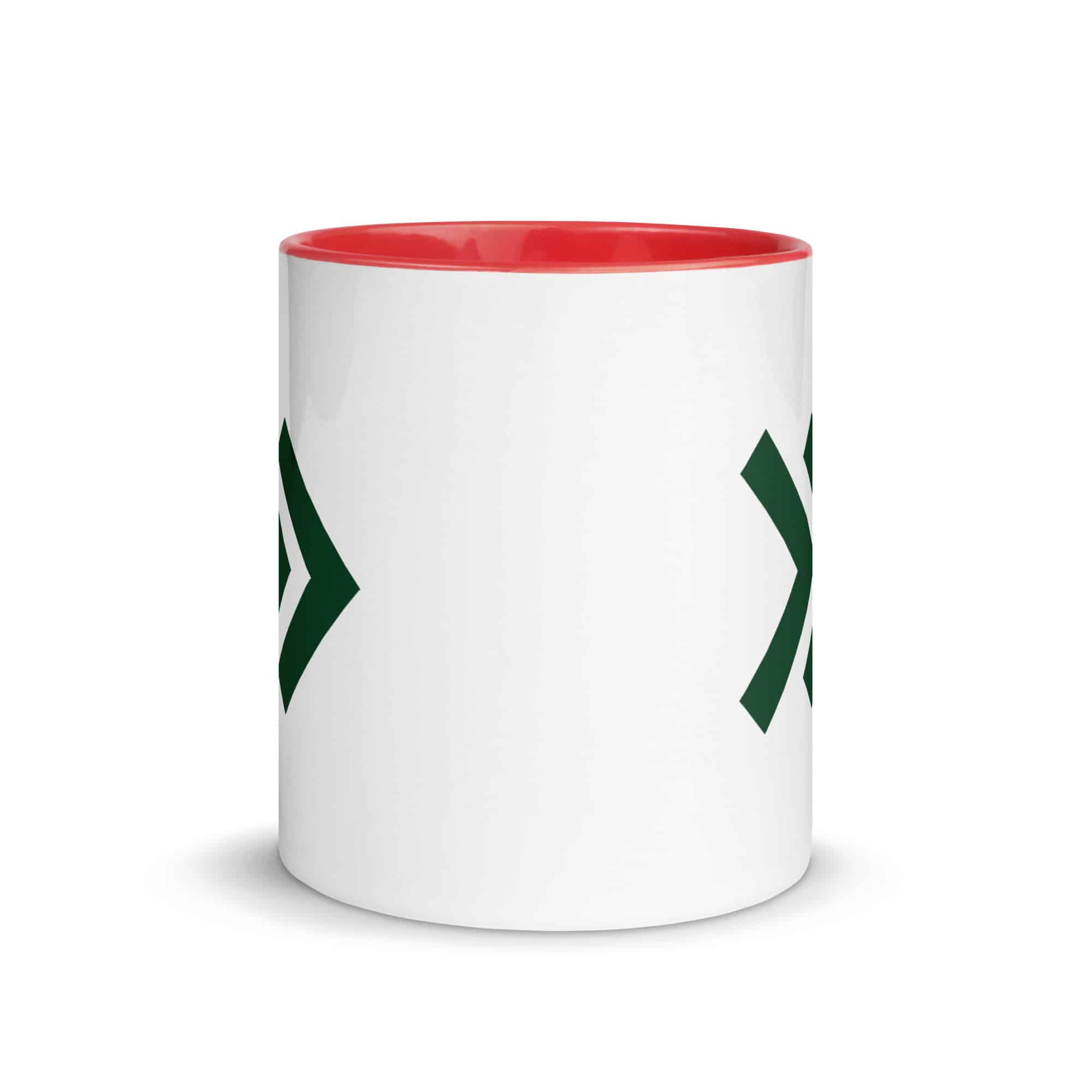 Forest Green Double Chevron Color Inside Mug