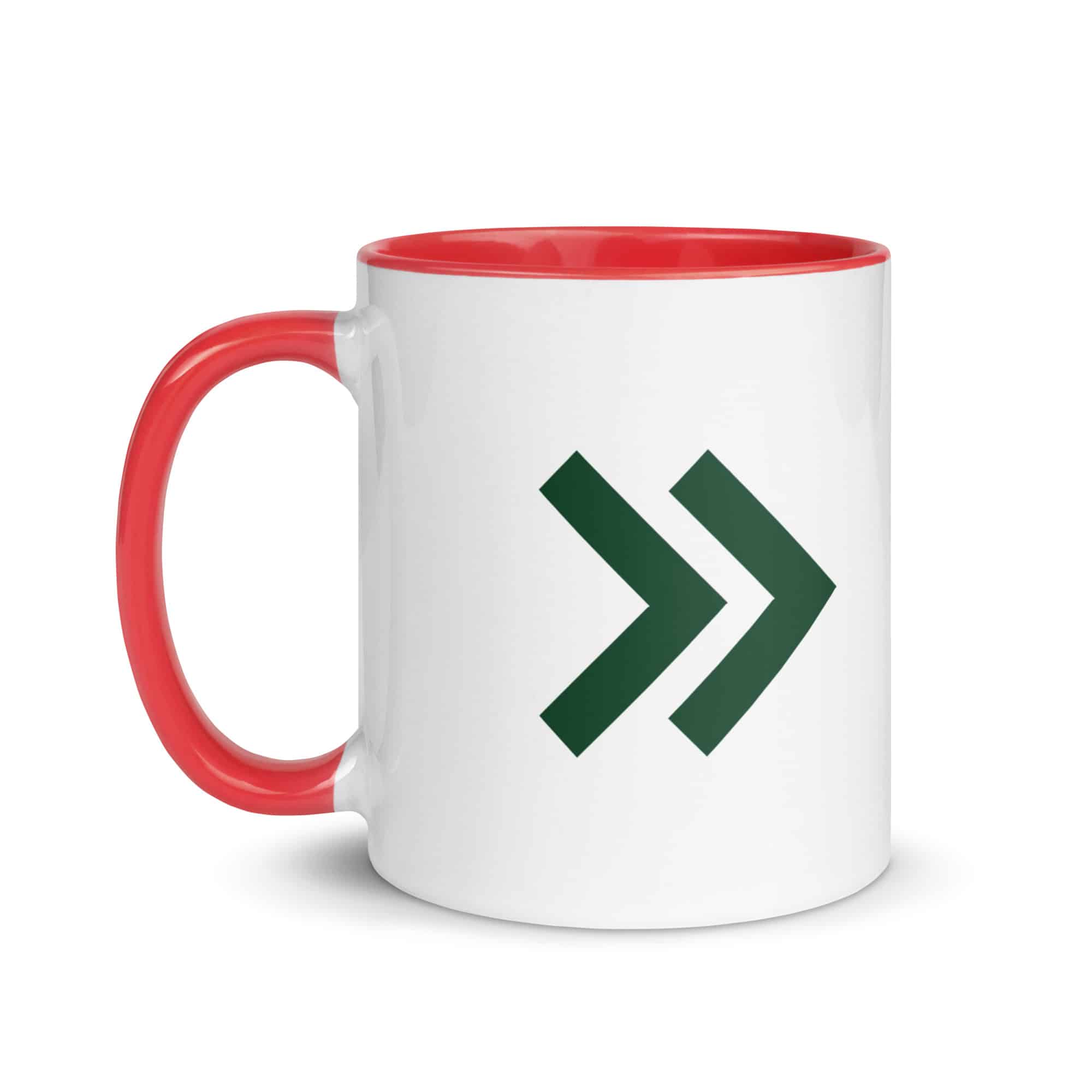 Forest Green Double Chevron Color Inside Mug