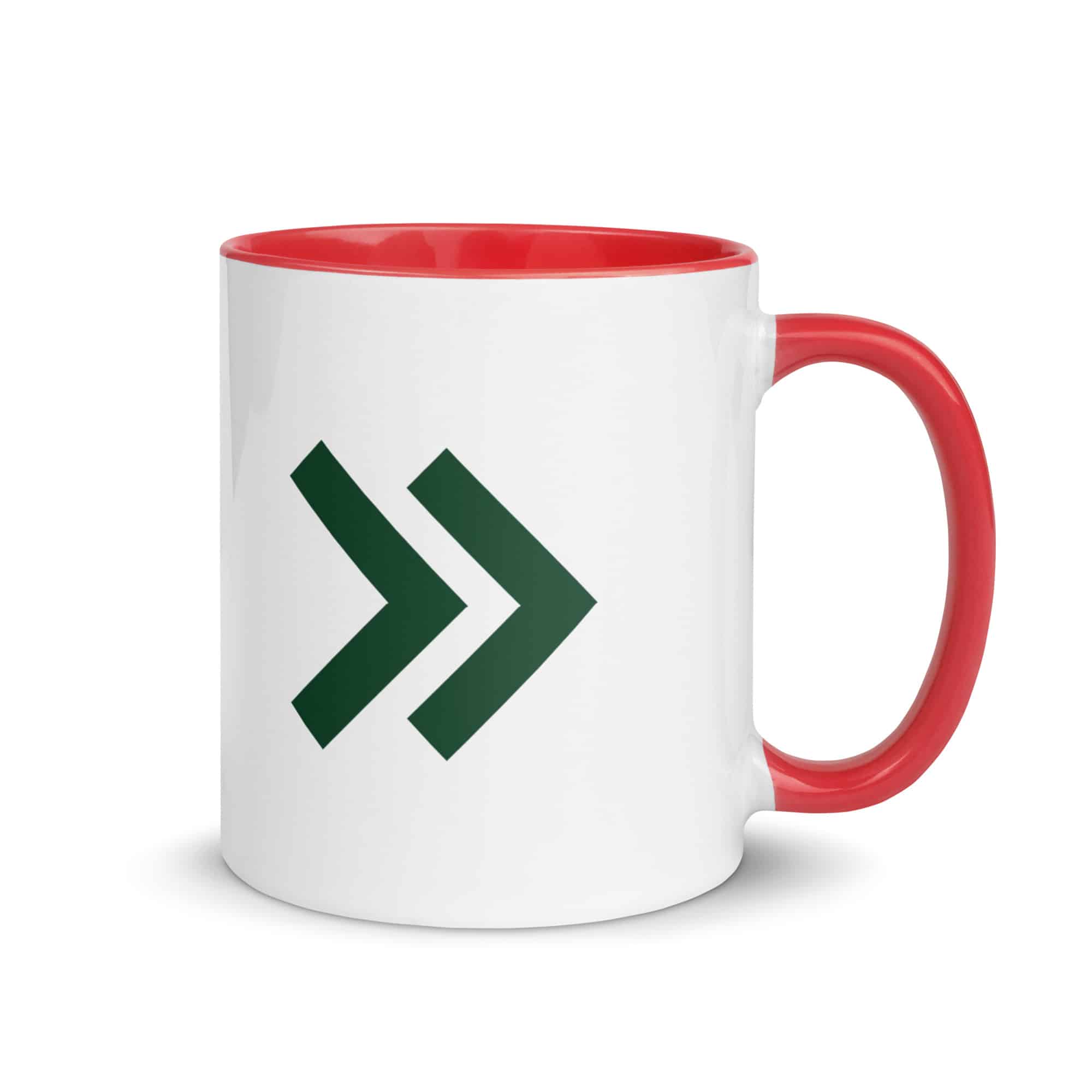 Forest Green Double Chevron Color Inside Mug