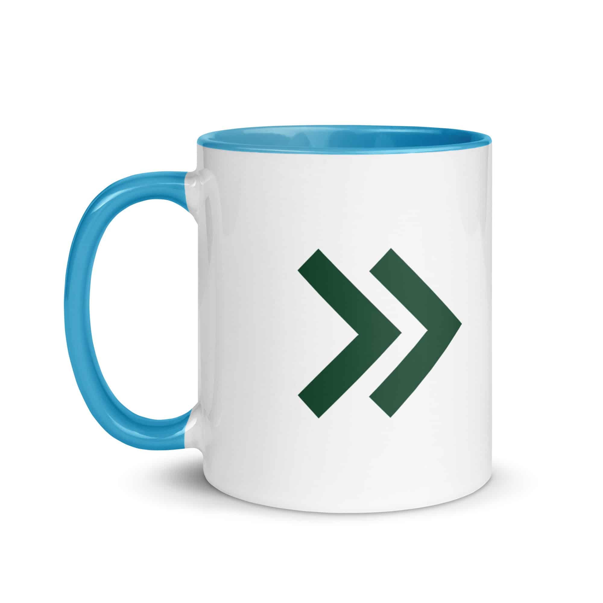Forest Green Double Chevron Color Inside Mug