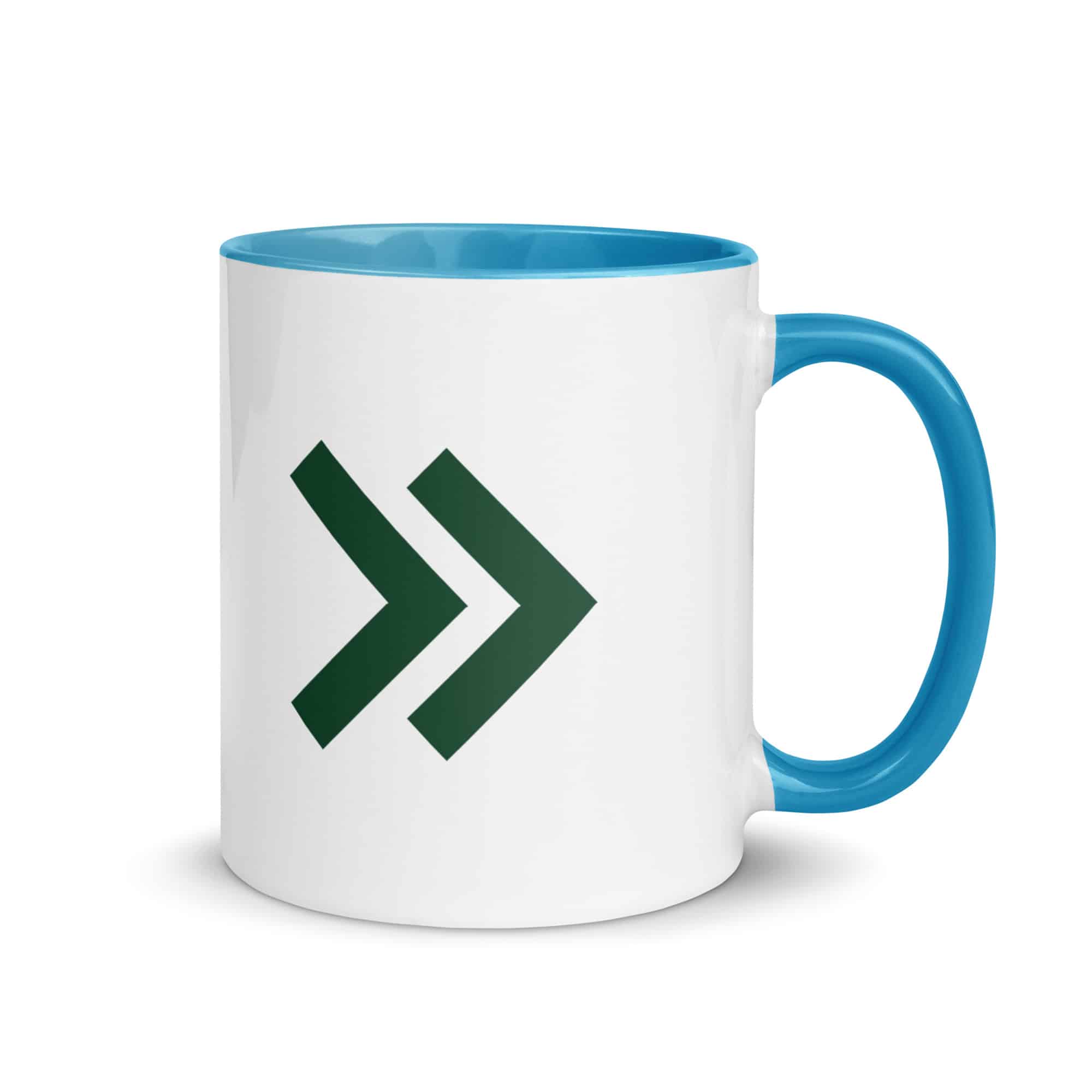 Forest Green Double Chevron Color Inside Mug