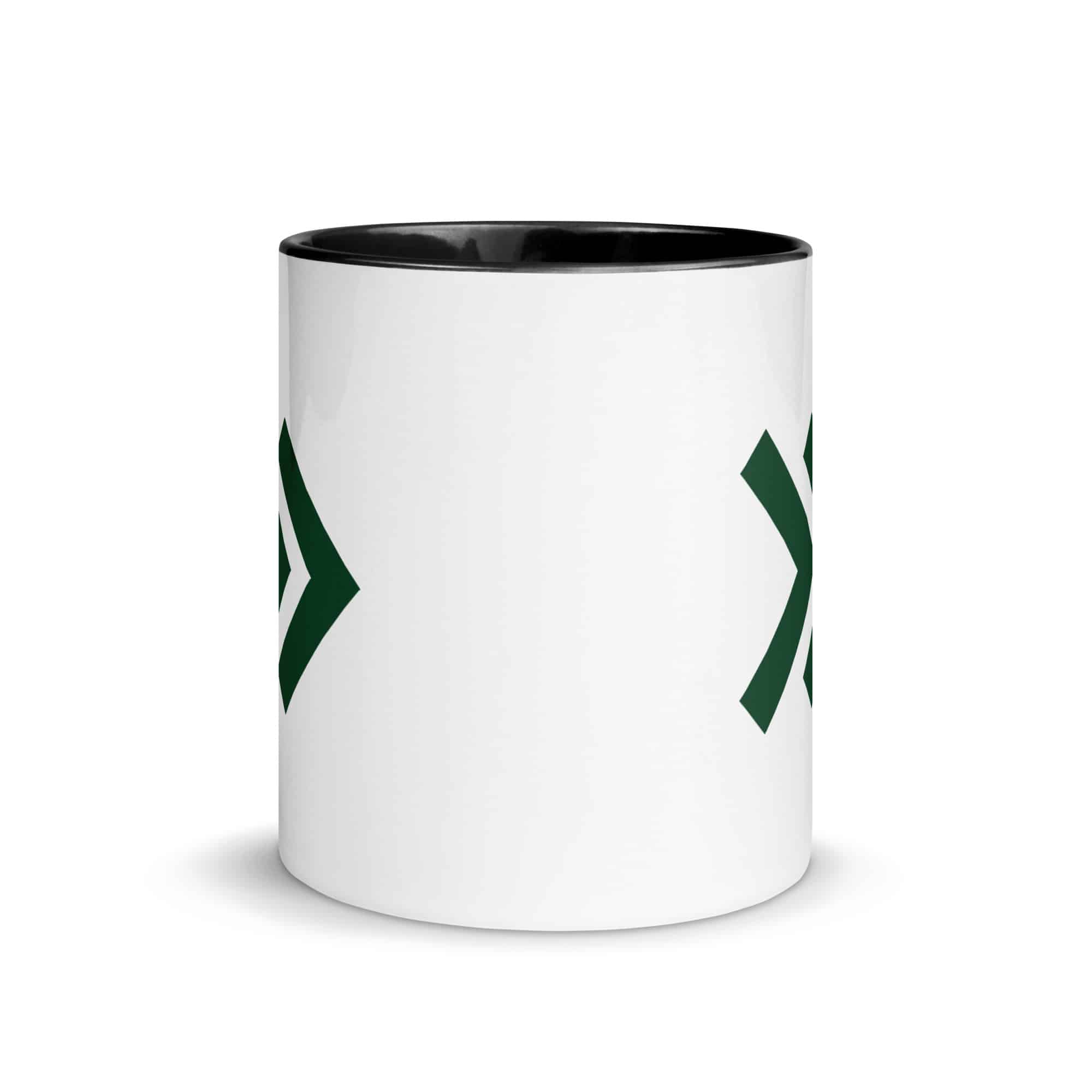 Forest Green Double Chevron Color Inside Mug