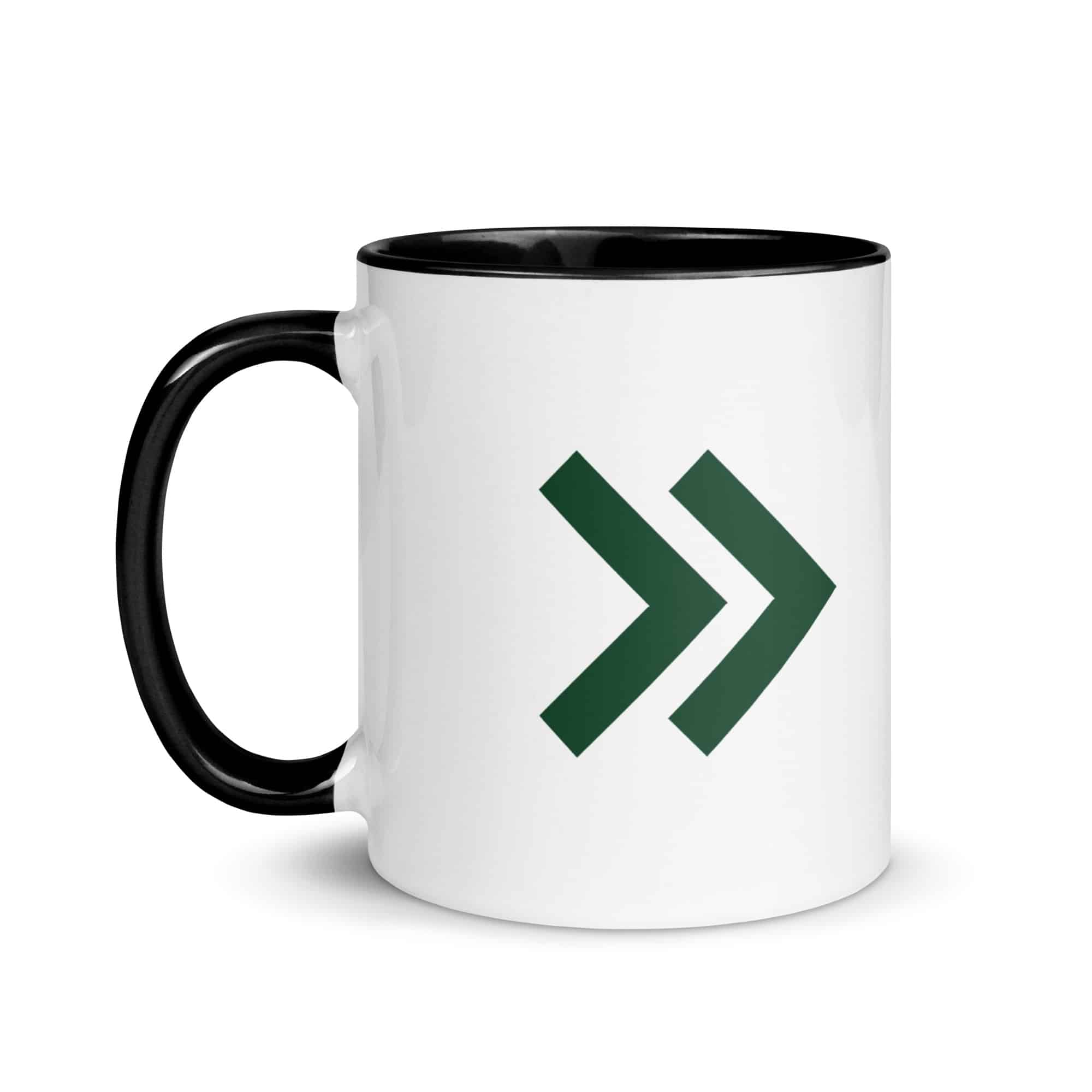 Forest Green Double Chevron Color Inside Mug