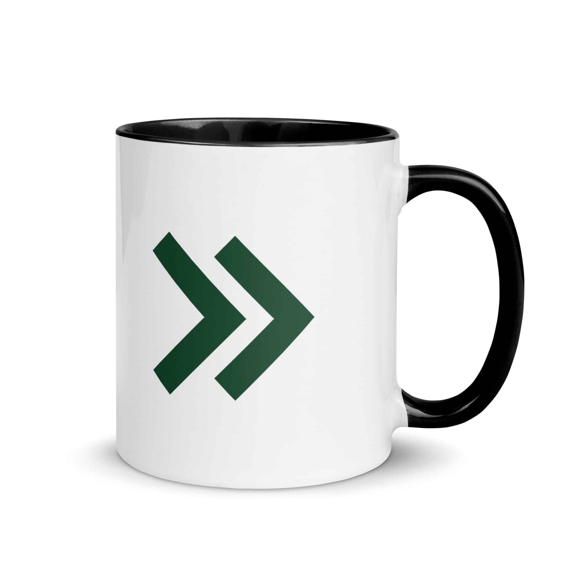 Forest Green Double Chevron Color Inside Mug
