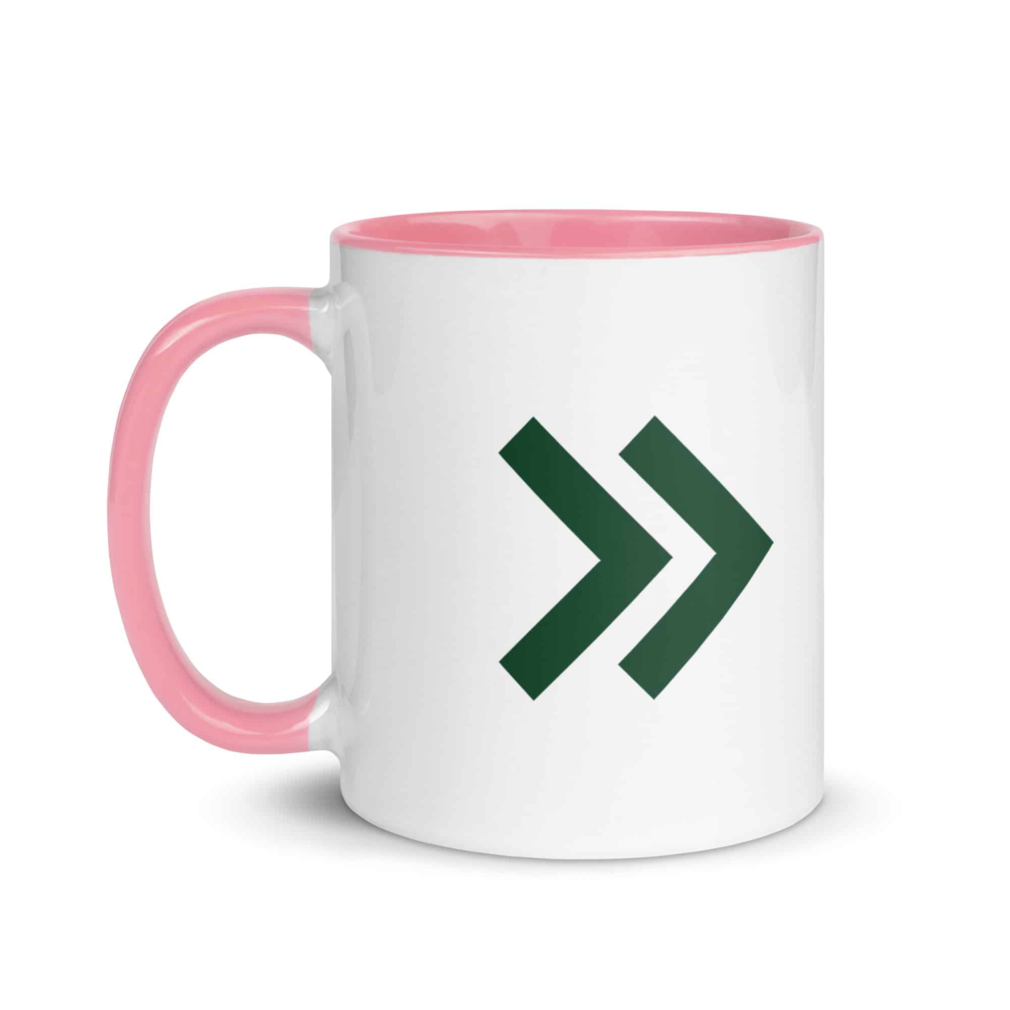 Forest Green Double Chevron Color Inside Mug