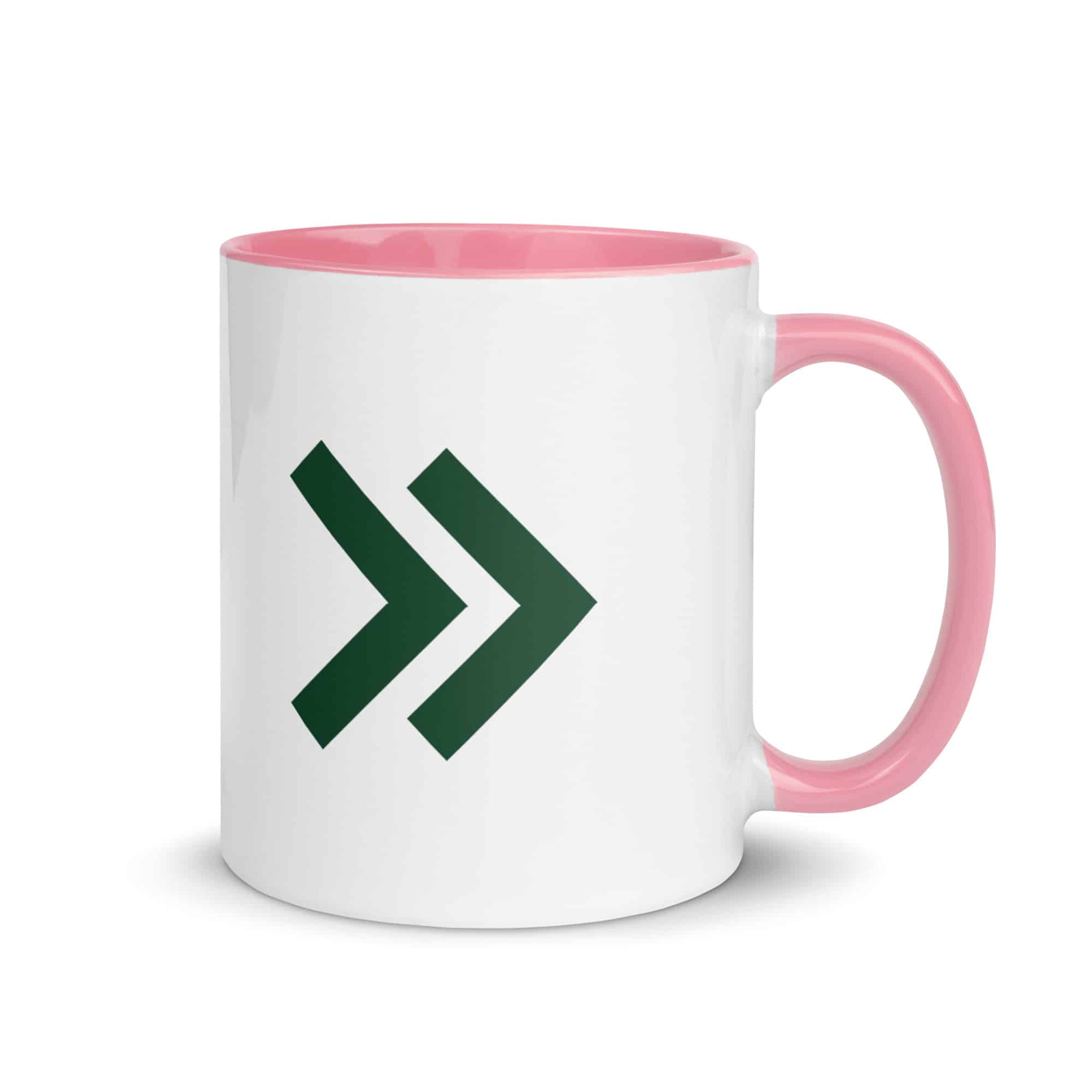 Forest Green Double Chevron Color Inside Mug