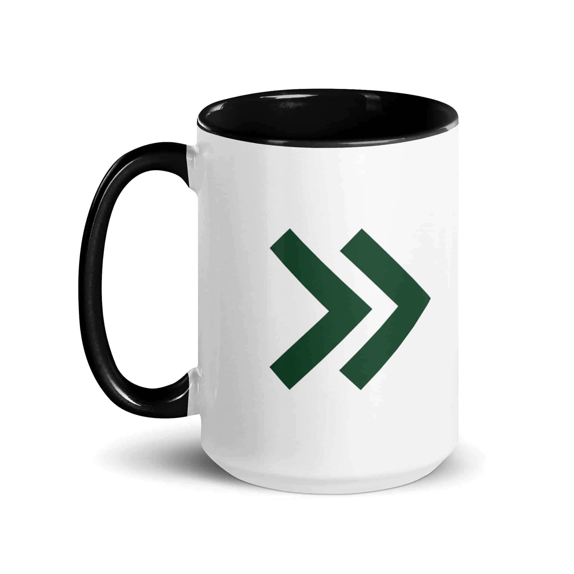 Forest Green Double Chevron Color Inside Mug