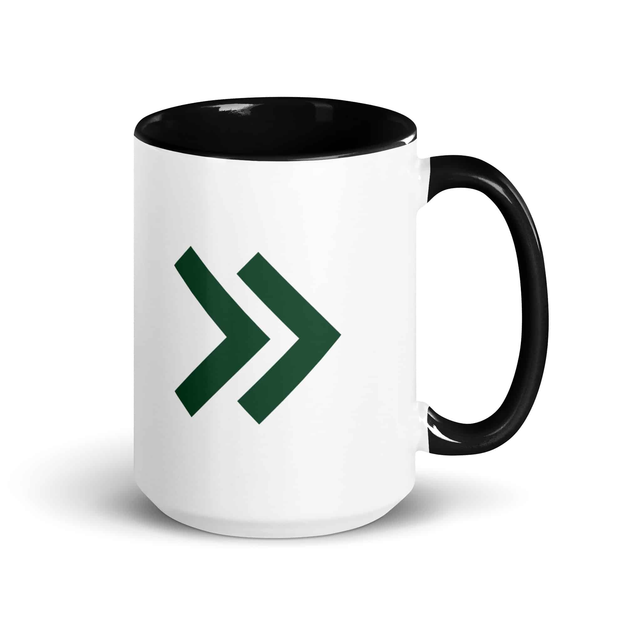 Forest Green Double Chevron Color Inside Mug