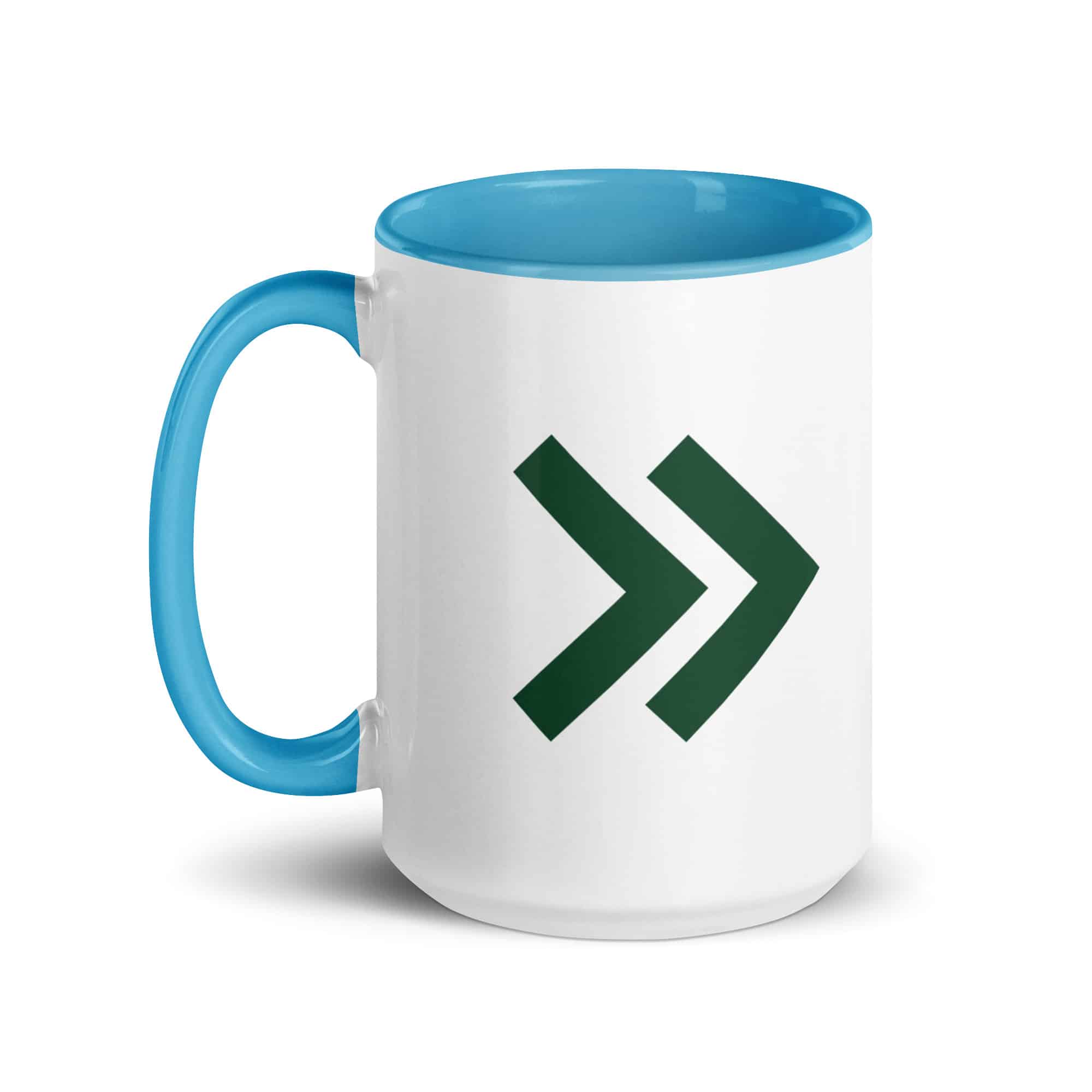 Forest Green Double Chevron Color Inside Mug