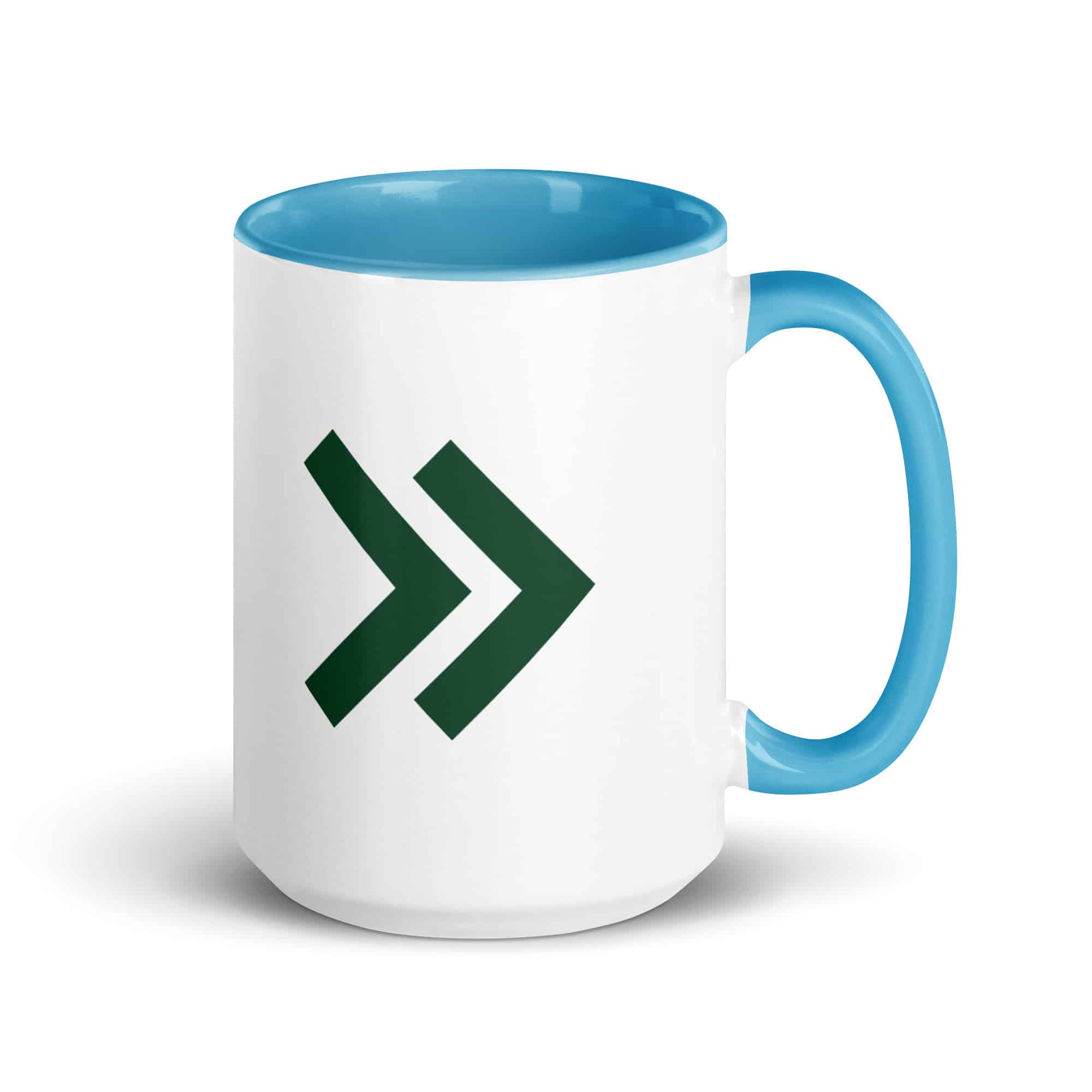 Forest Green Double Chevron Color Inside Mug