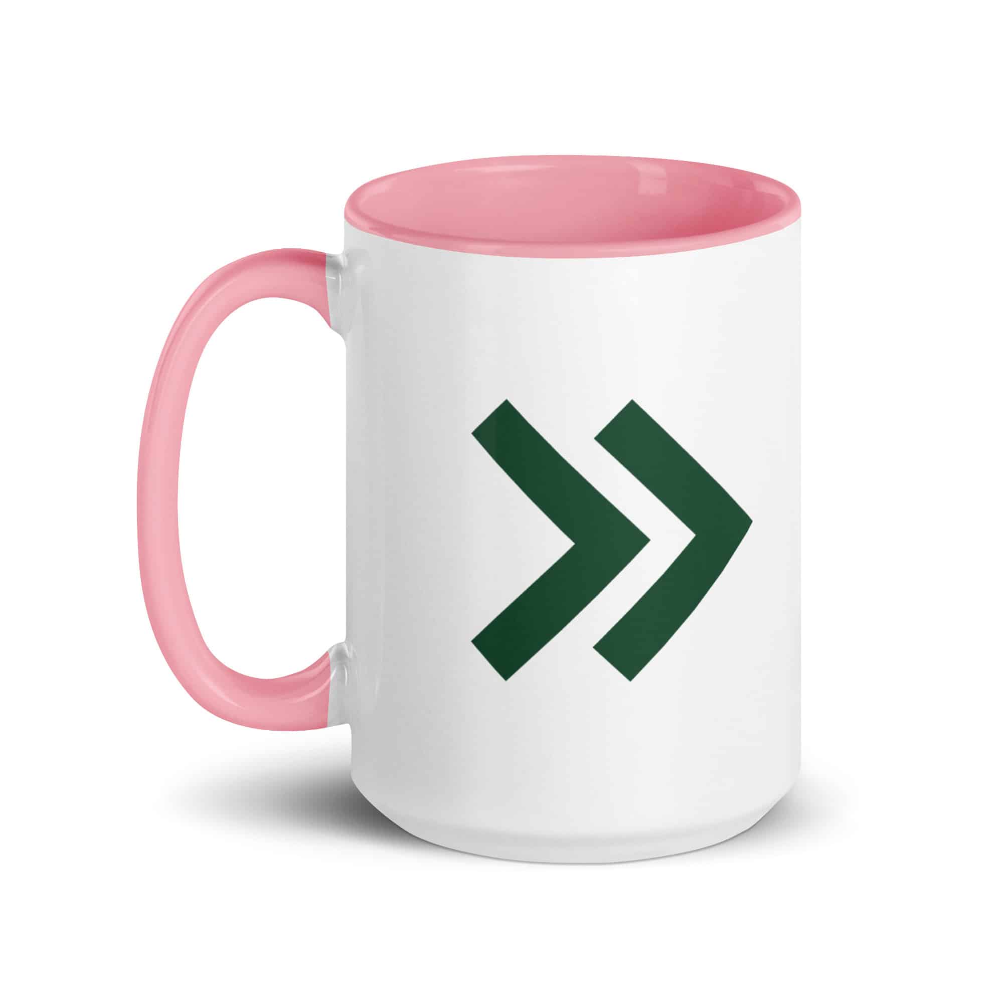 Forest Green Double Chevron Color Inside Mug