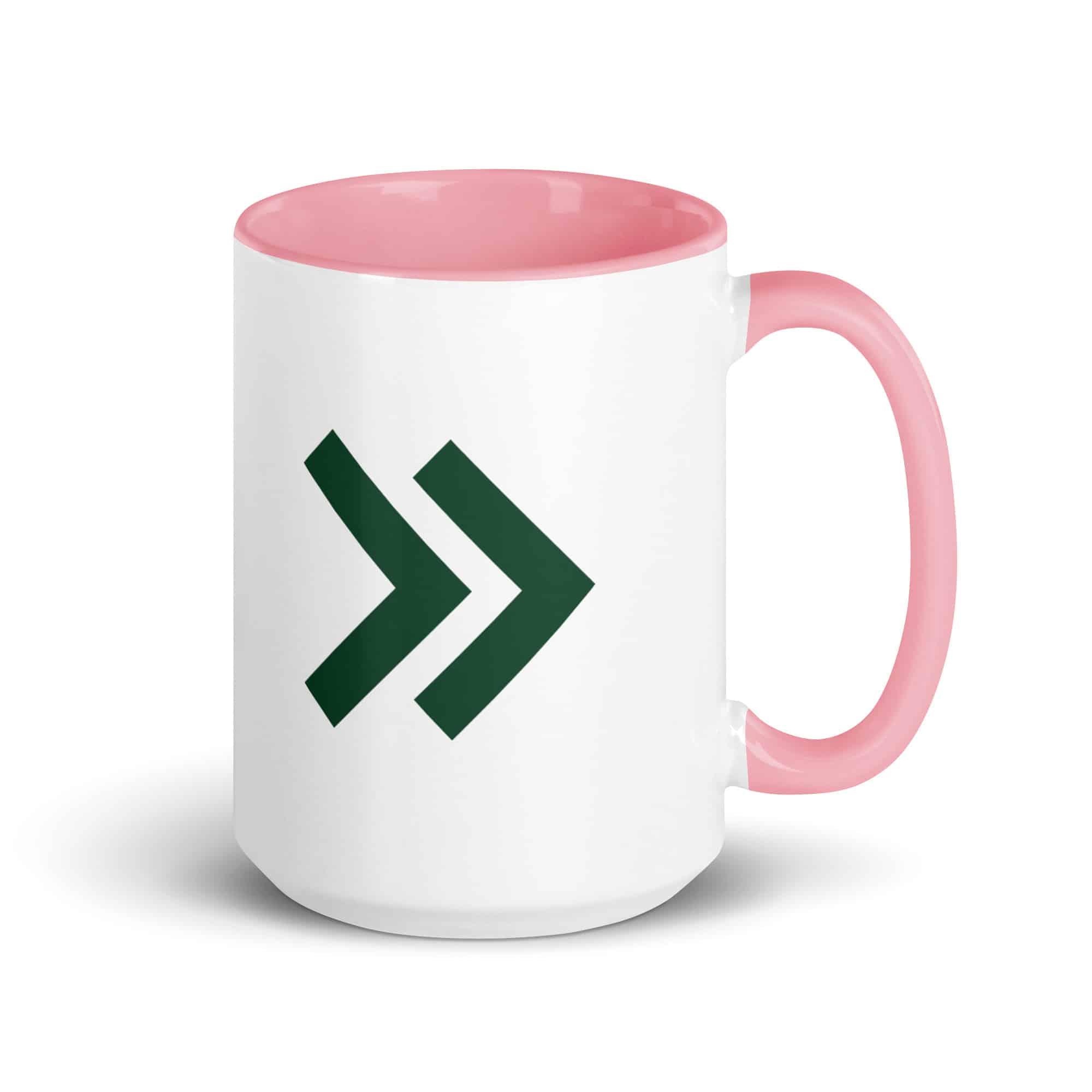 Forest Green Double Chevron Color Inside Mug