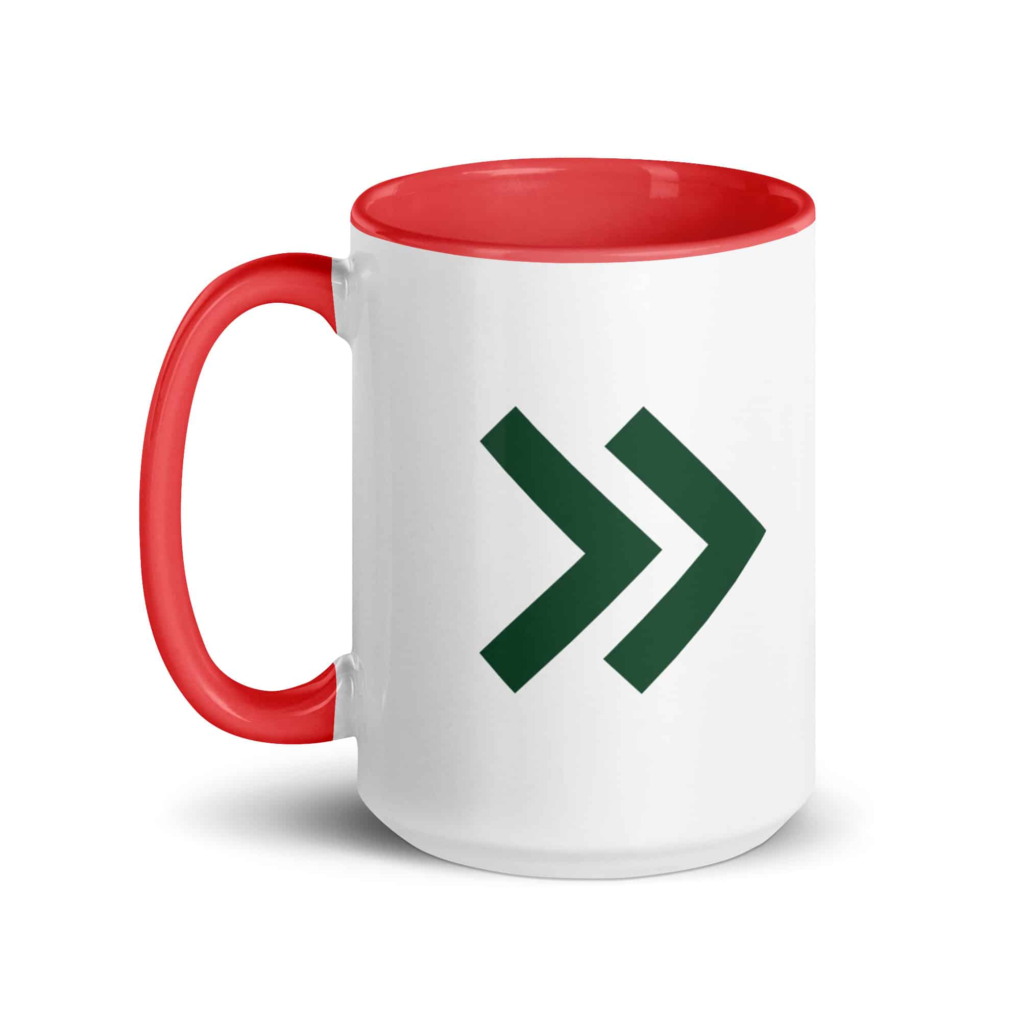 Forest Green Double Chevron Color Inside Mug