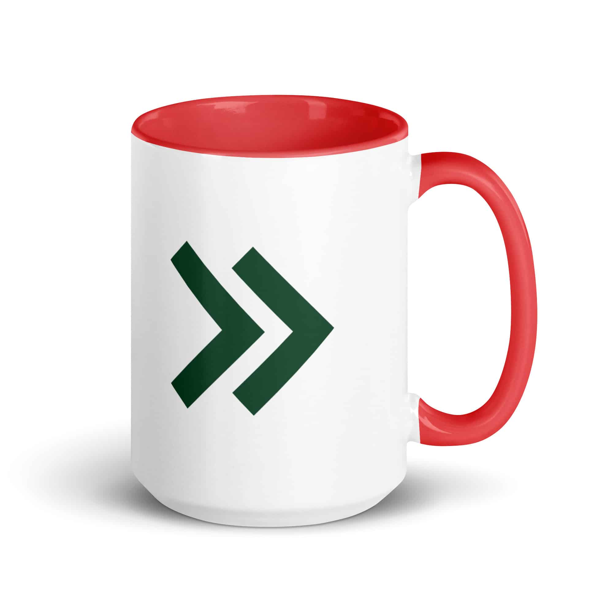 Forest Green Double Chevron Color Inside Mug
