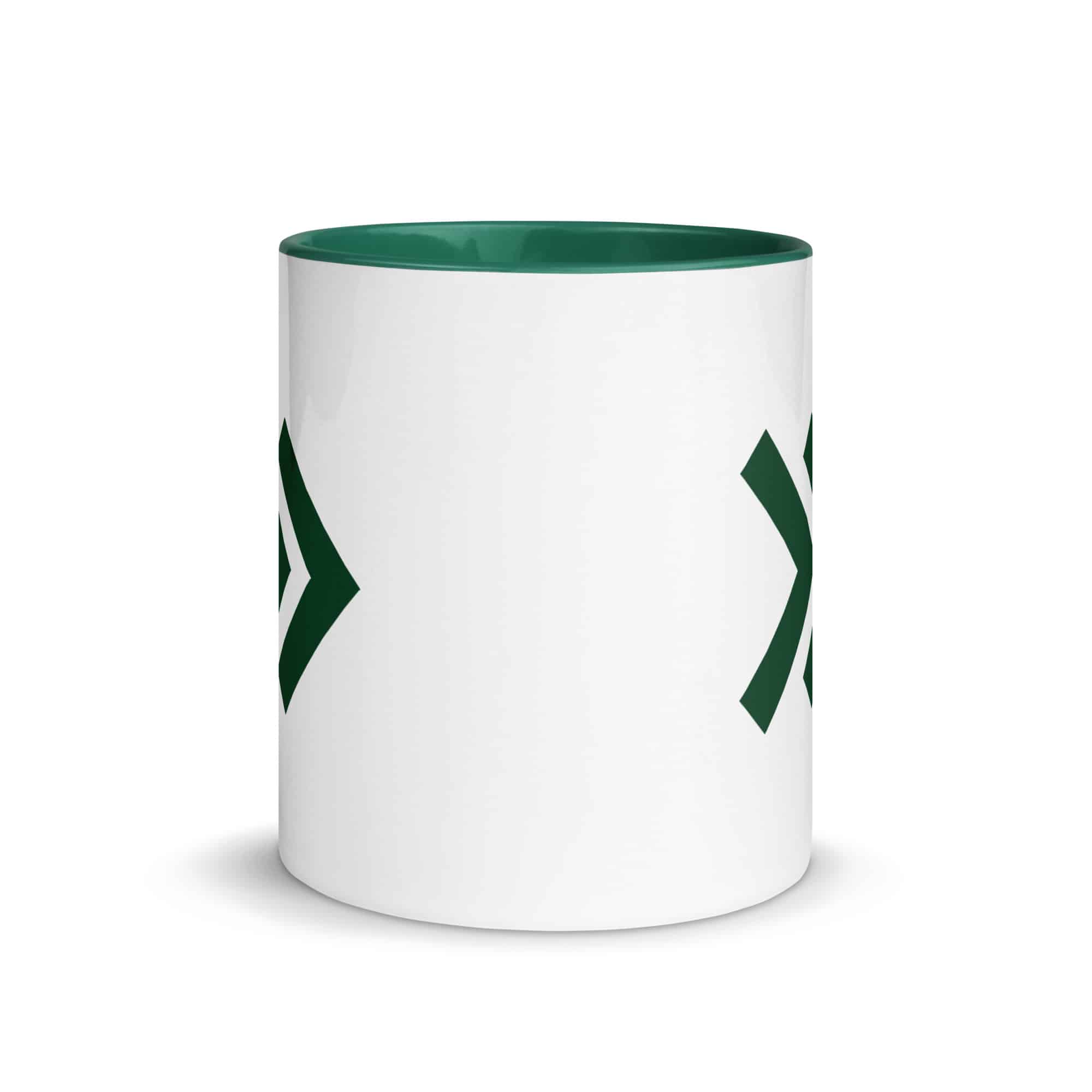 Forest Green Double Chevron Color Inside Mug