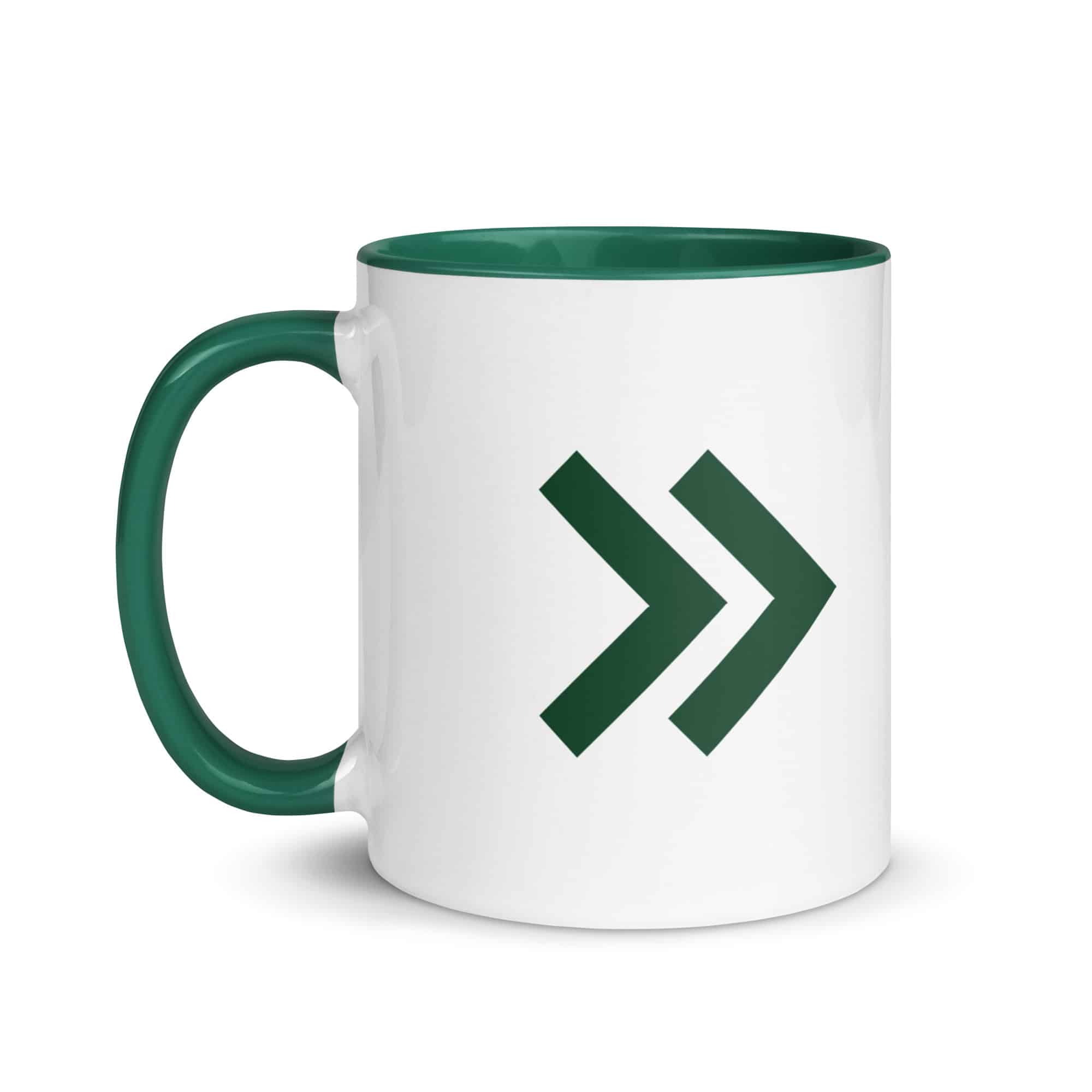 Forest Green Double Chevron Color Inside Mug