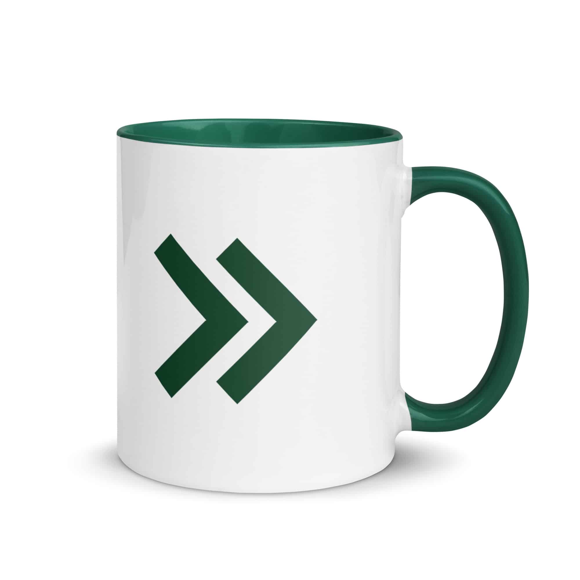 Forest Green Double Chevron Color Inside Mug