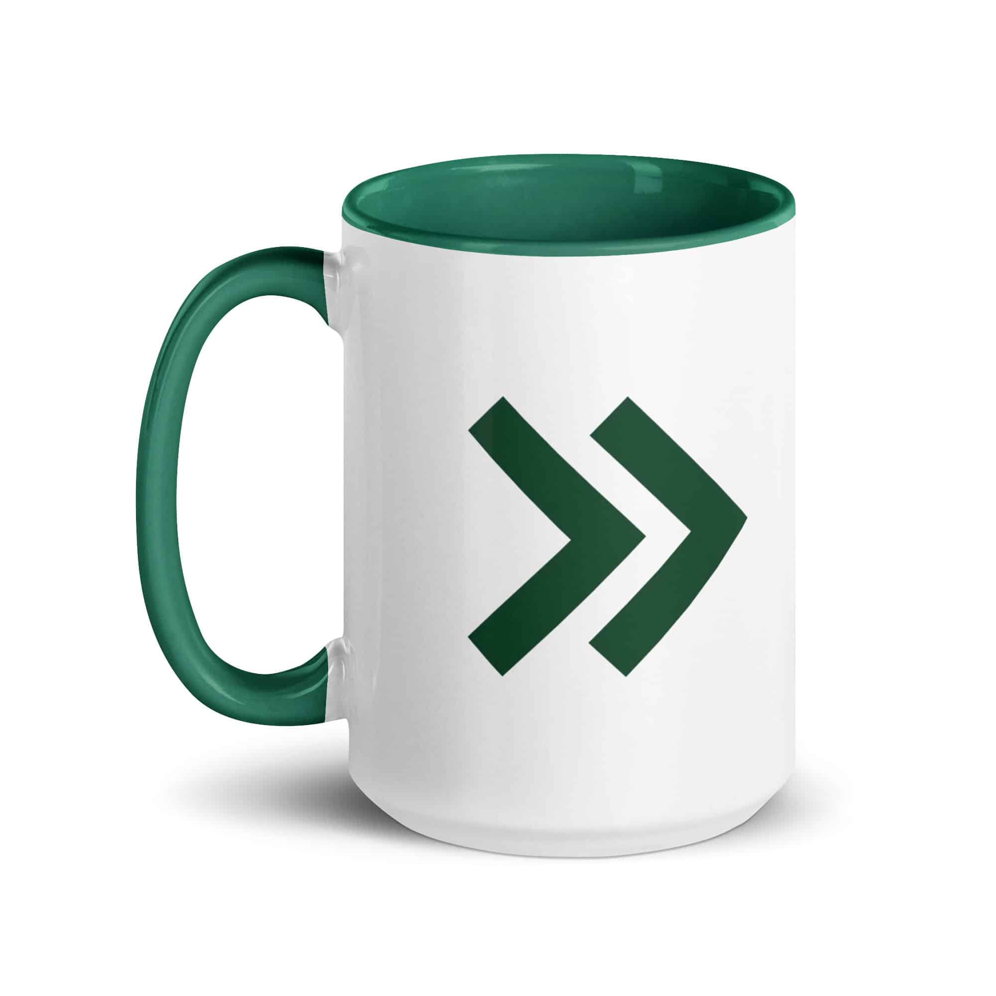 Forest Green Double Chevron Color Inside Mug