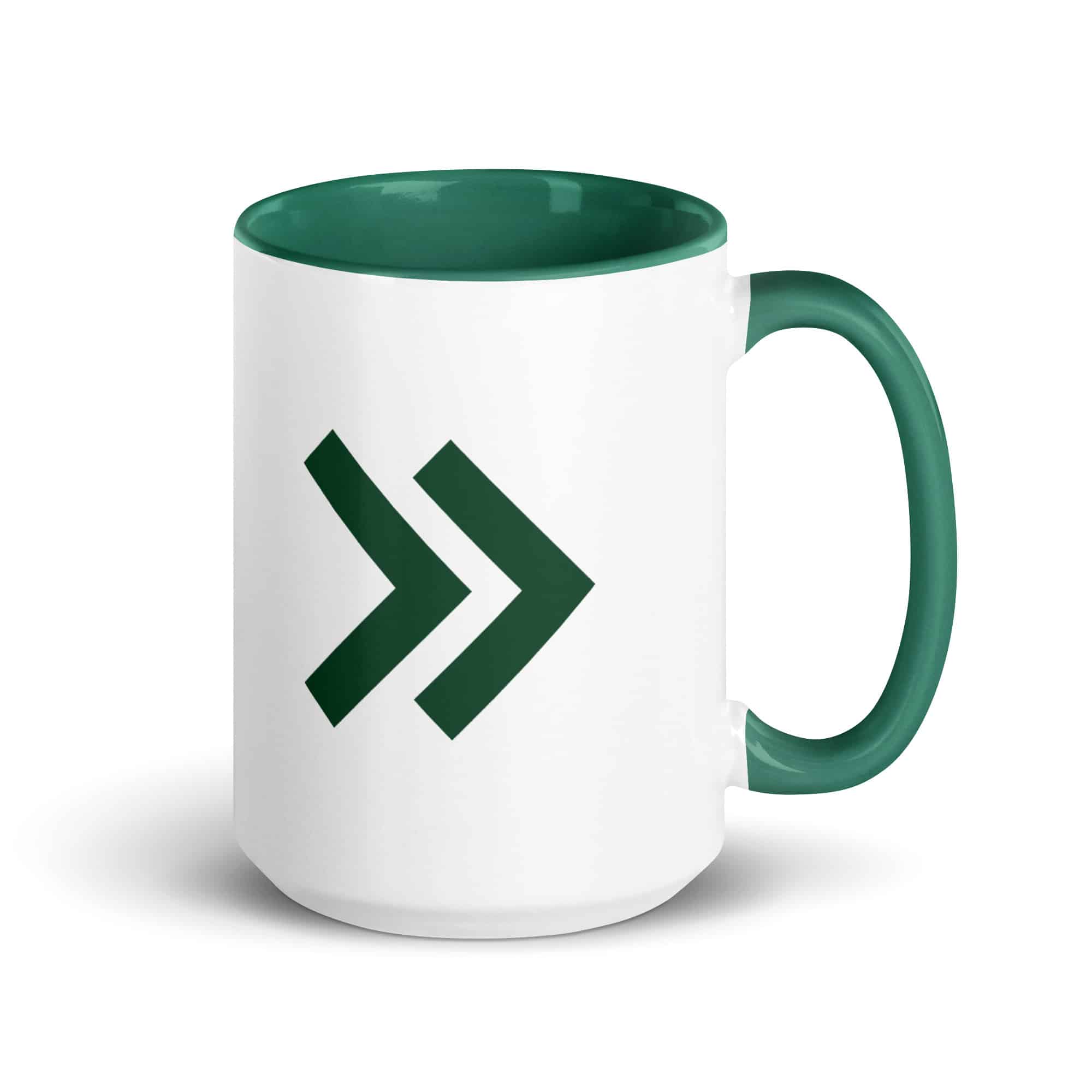 Forest Green Double Chevron Color Inside Mug