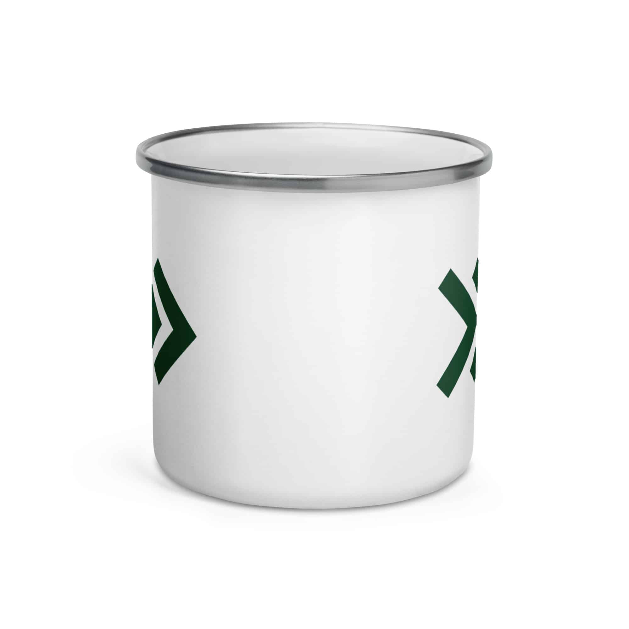 Forest Green Double Chevron Enamel Camp Mug