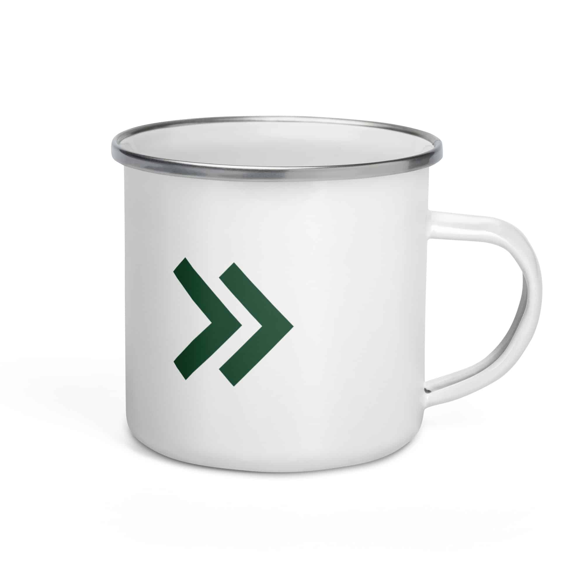 Forest Green Double Chevron Enamel Camp Mug