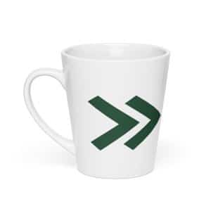 08 Double Chevron Forest Green Latte Mug - 12 oz - Main