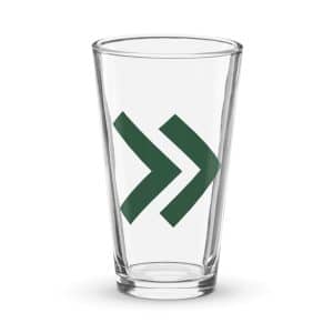 08 Double Chevron Forest Green Pint Glass - 16 oz - Main