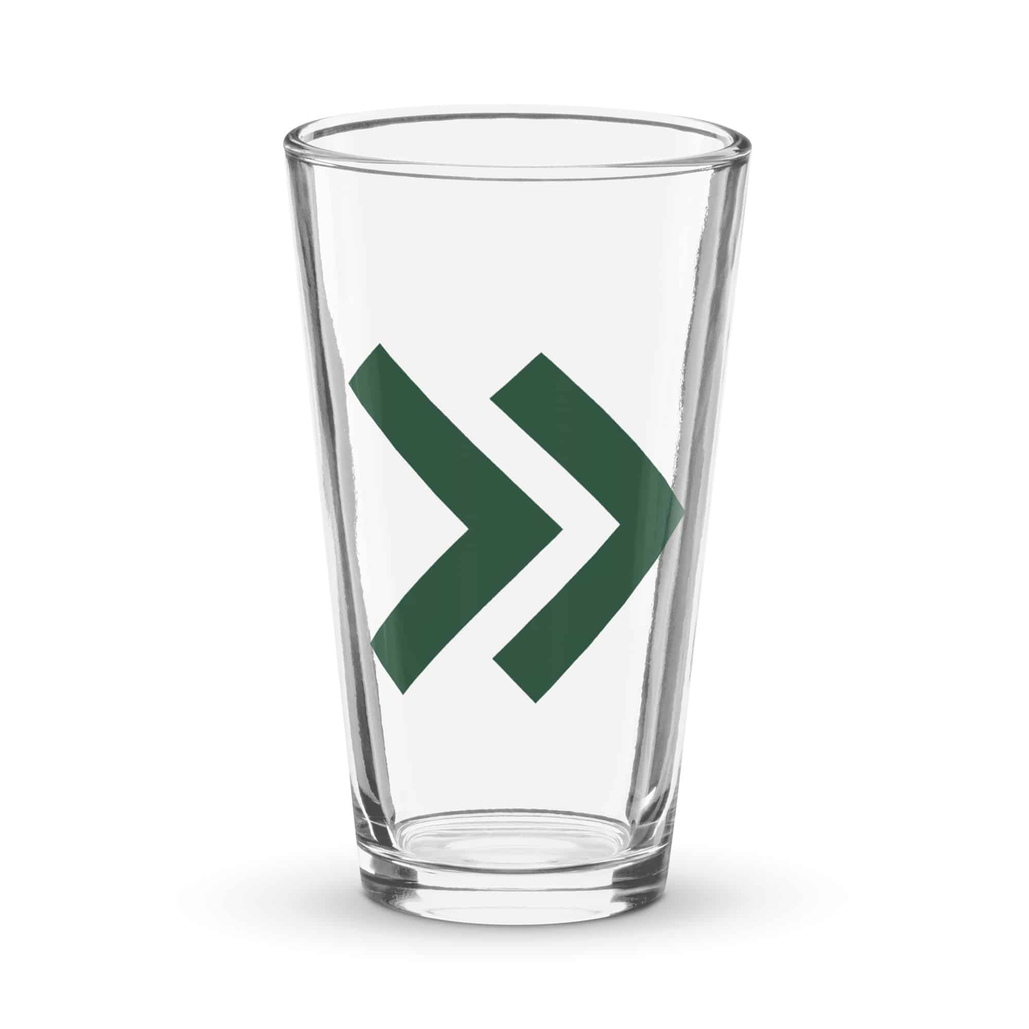 Forest Green Double Chevron Pint Glass