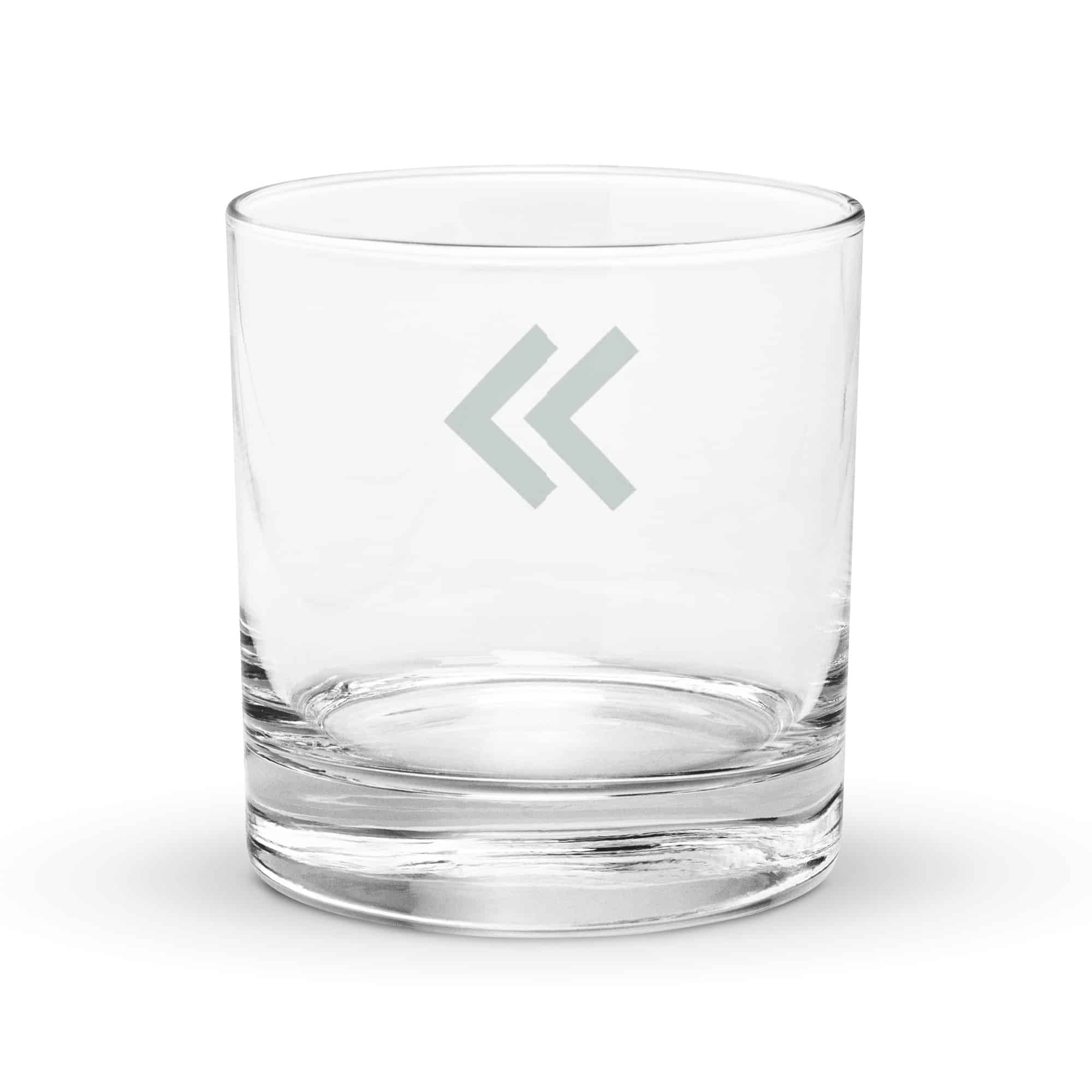Forest Green Double Chevron Rocks Glass