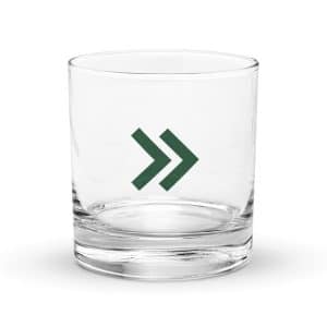 08 Double Chevron Forest Green Rocks Glass - 10.5 oz - Main