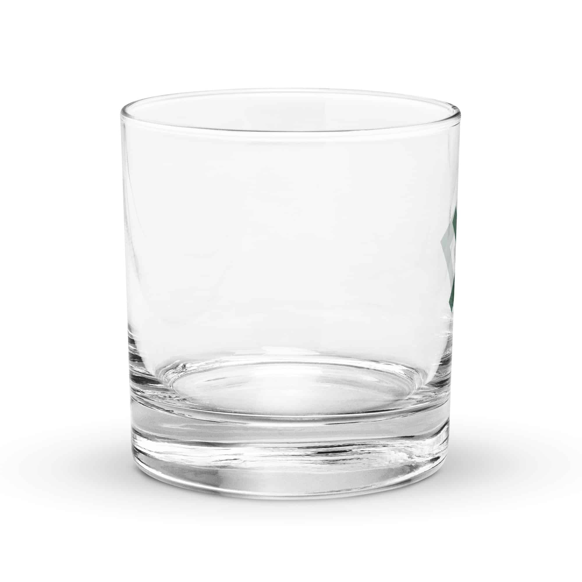 Forest Green Double Chevron Rocks Glass