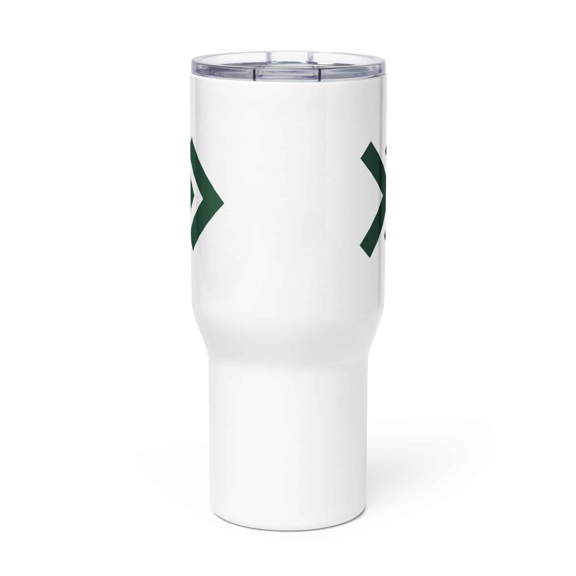 Forest Green Double Chevron Travel Mug