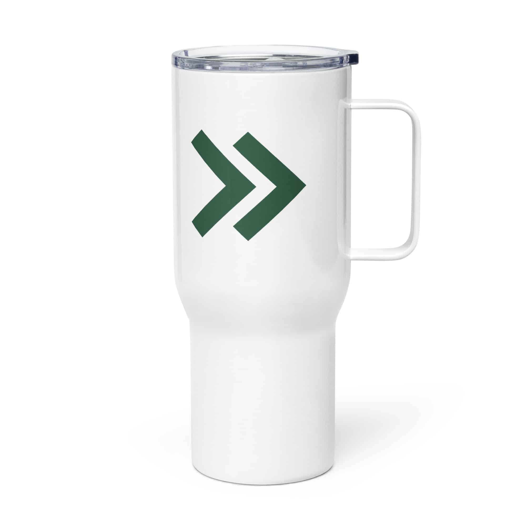 Forest Green Double Chevron Travel Mug