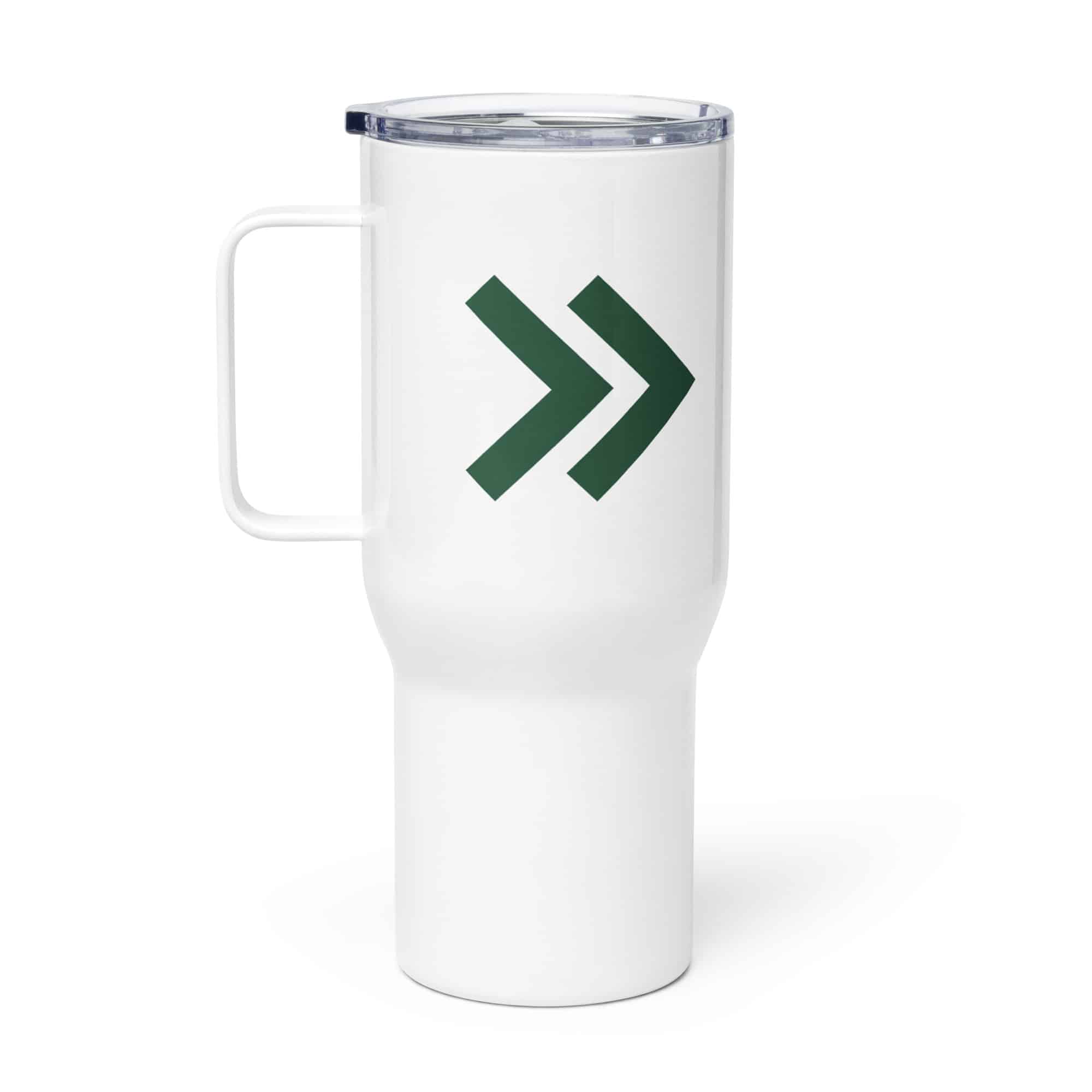 Forest Green Double Chevron Travel Mug