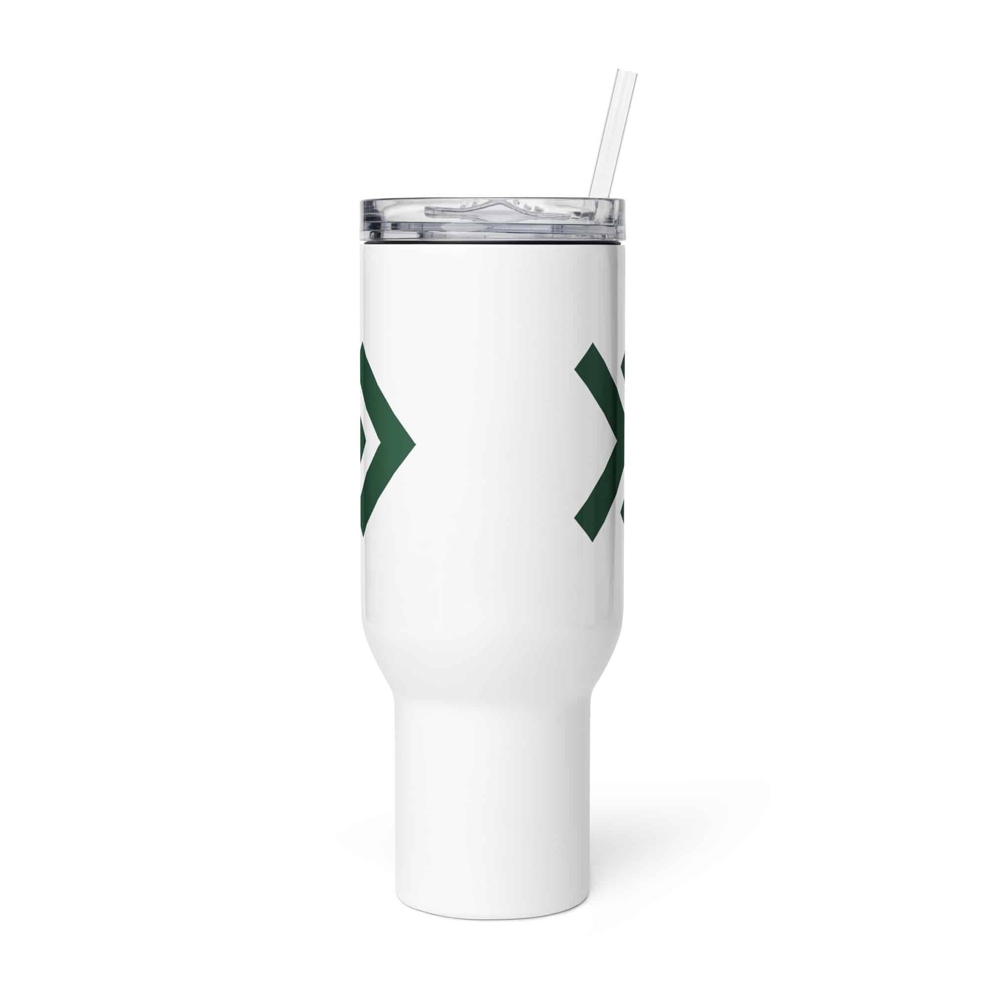 Forest Green Double Chevron Travel Mug