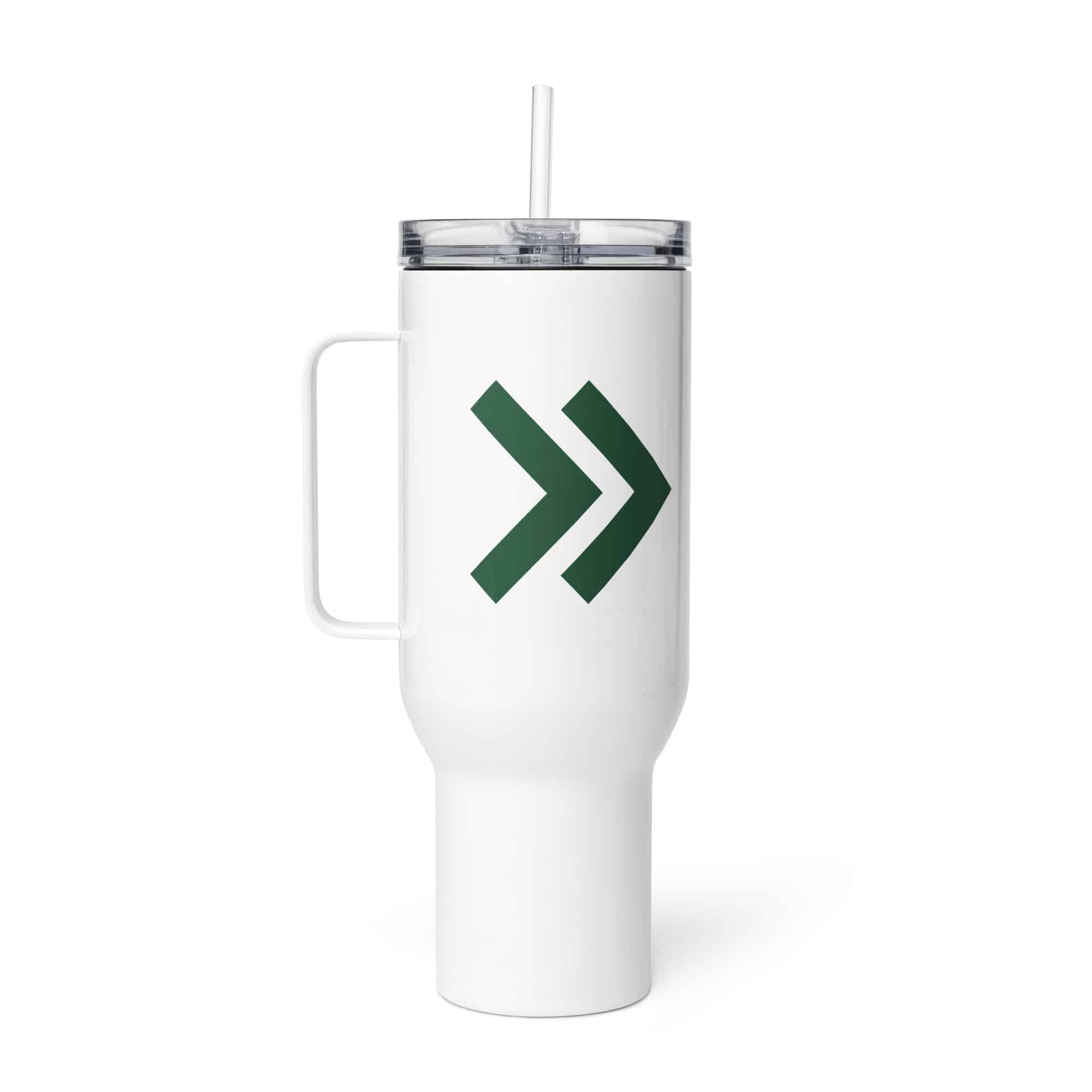Forest Green Double Chevron Travel Mug