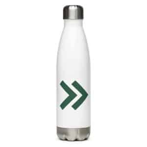 08 Double Chevron Forest Green Stainless Steel Water Bottle - 17 oz - Main