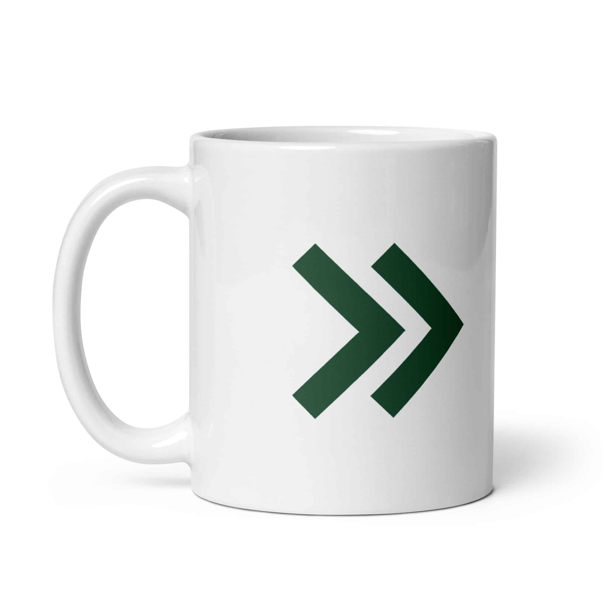 Forest Green Double Chevron White Mug