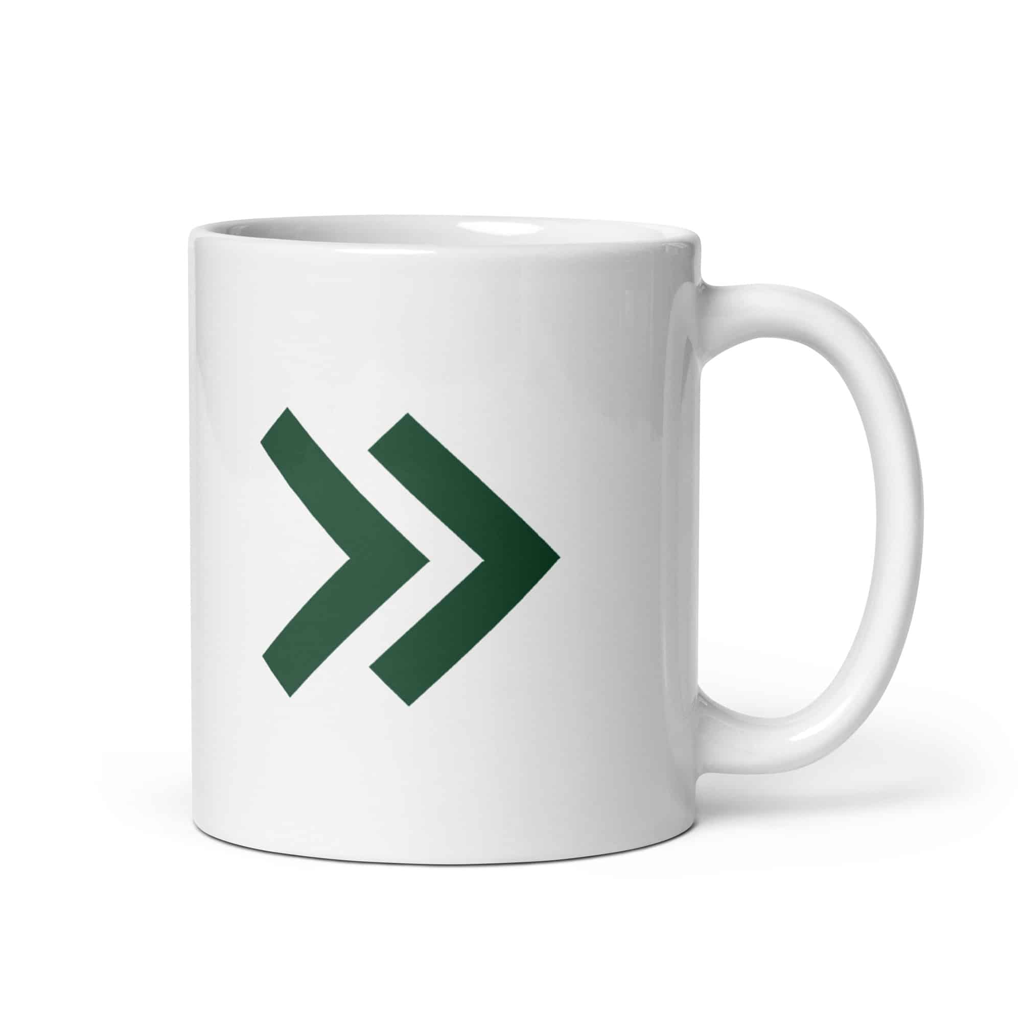 Forest Green Double Chevron White Mug
