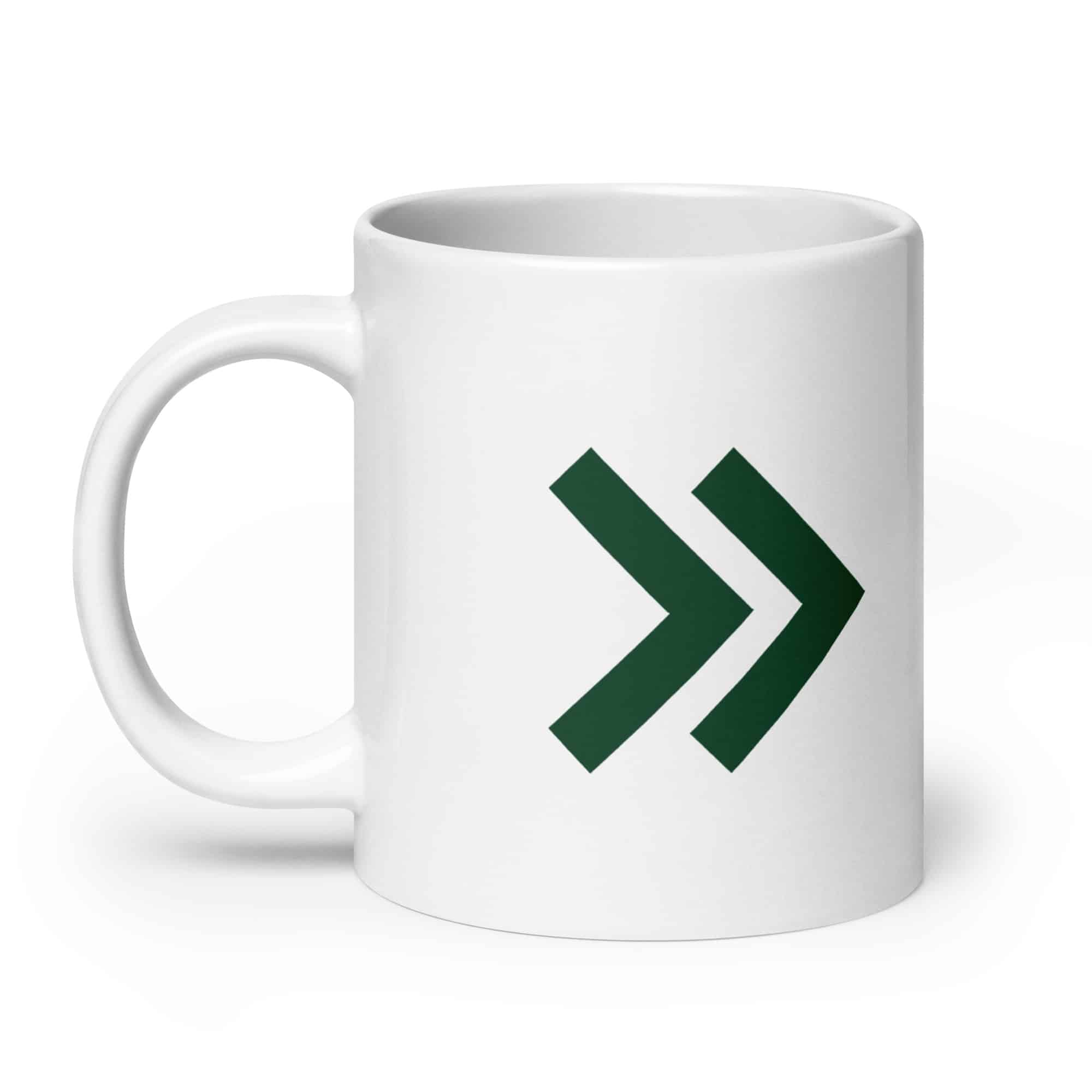 Forest Green Double Chevron White Mug