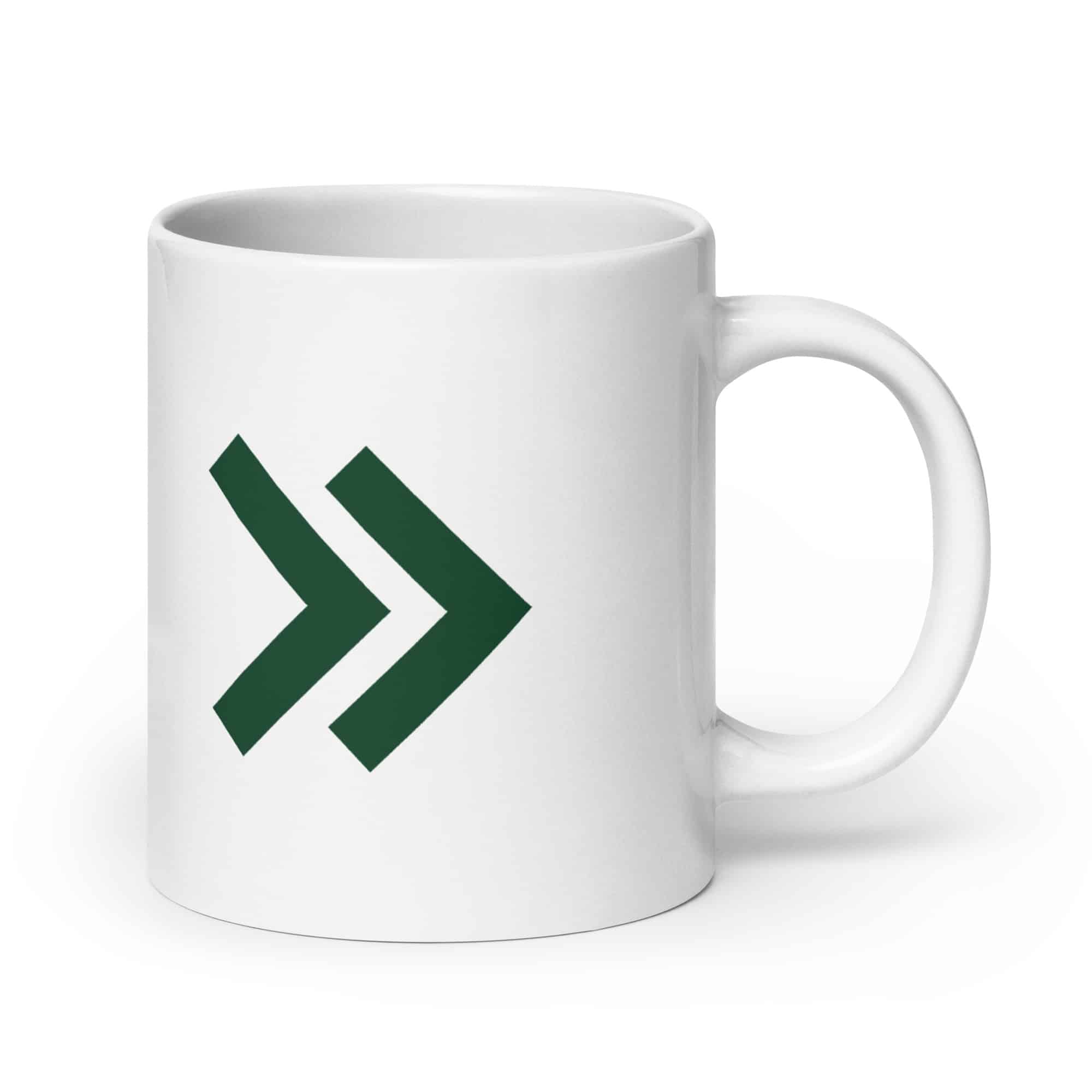 Forest Green Double Chevron White Mug
