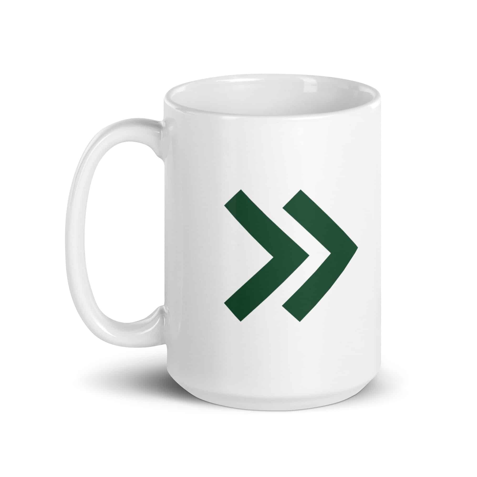Forest Green Double Chevron White Mug