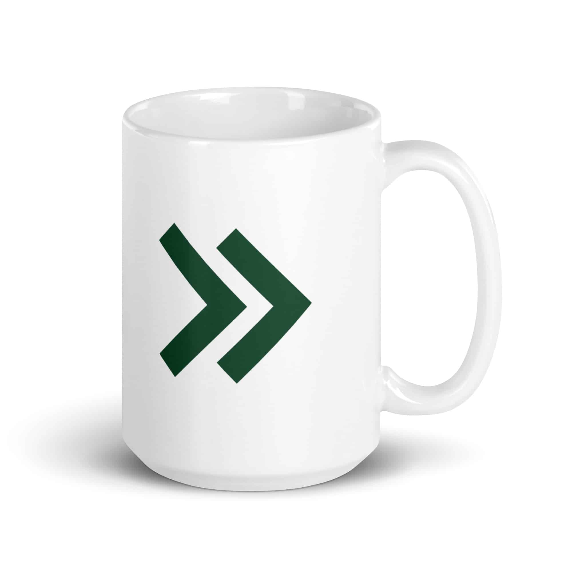 Forest Green Double Chevron White Mug